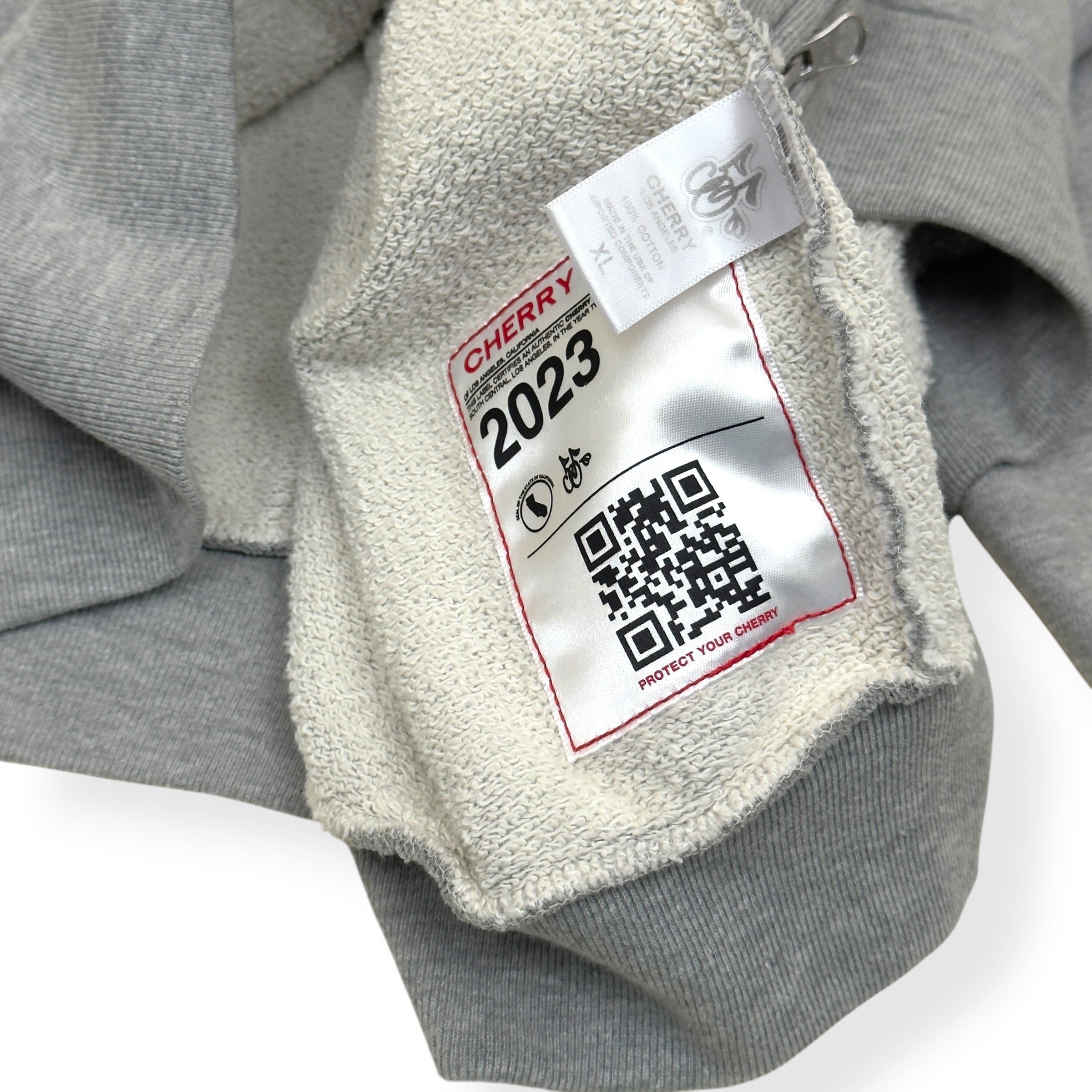 CHERRY LA ZIP-UP HOODIE GREY / BLUE XL