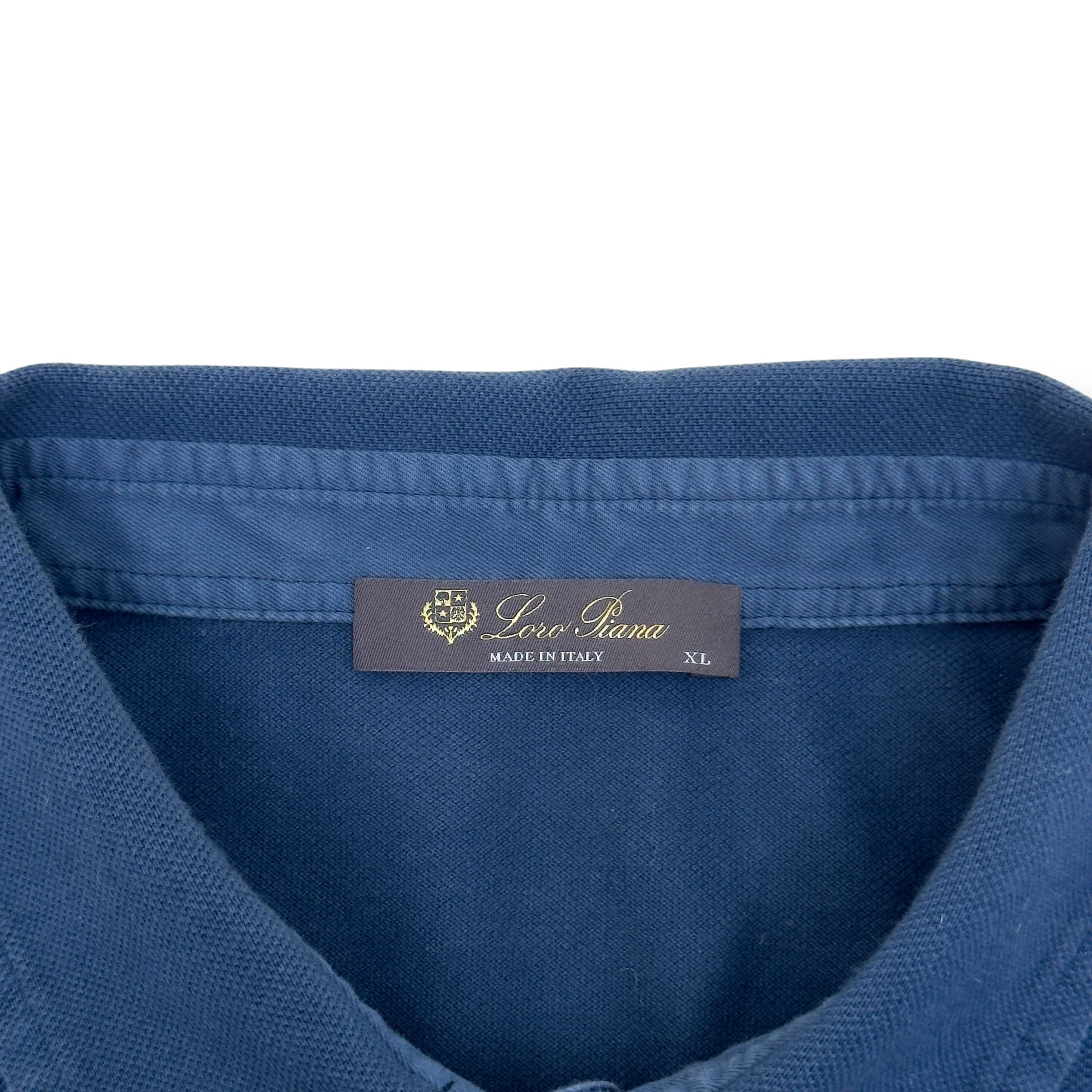 LORO PIANA COTTON POLO SHIRT NAVY XL