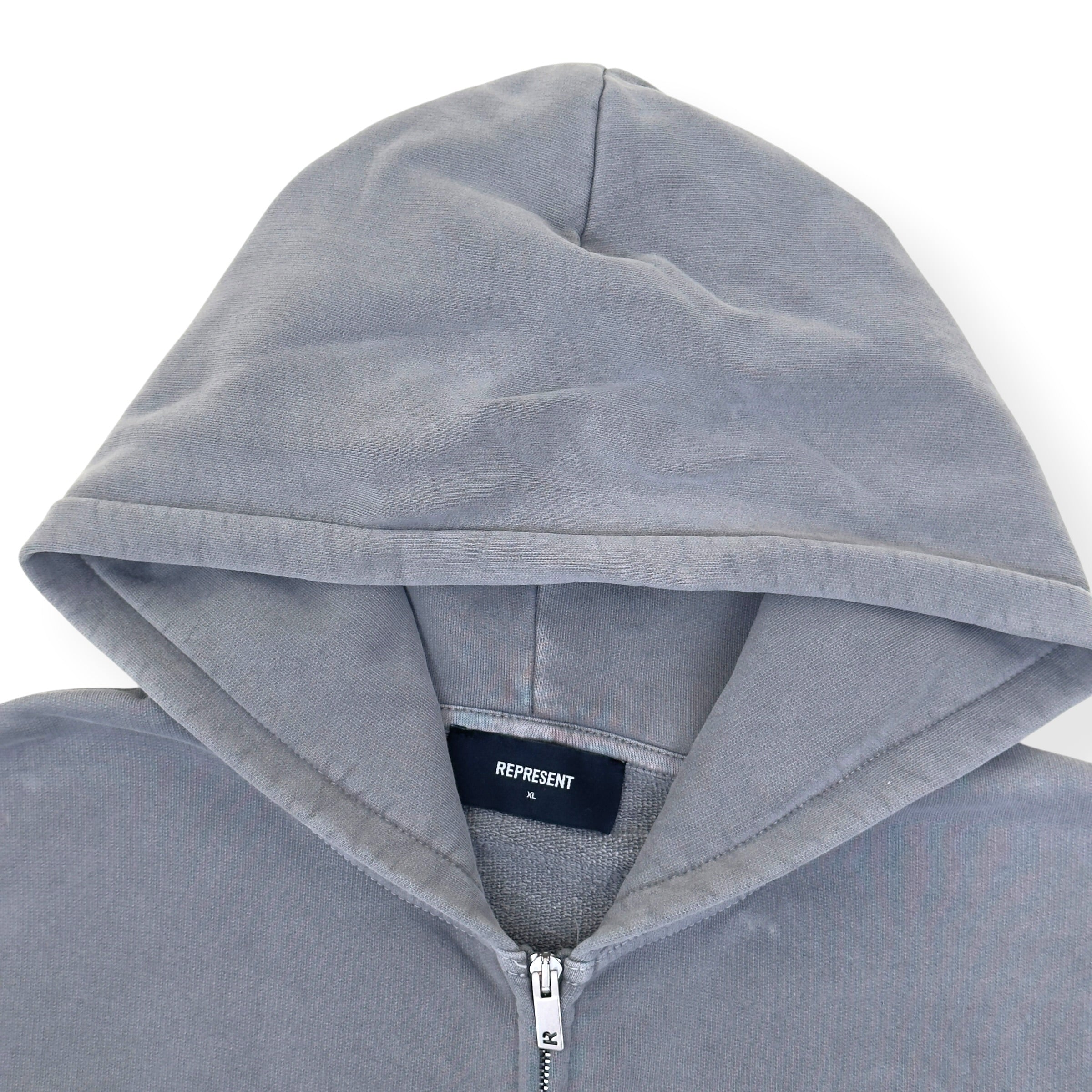 REPRESENT ROCK LOGO ZIP-UP HOODIE GREY XL