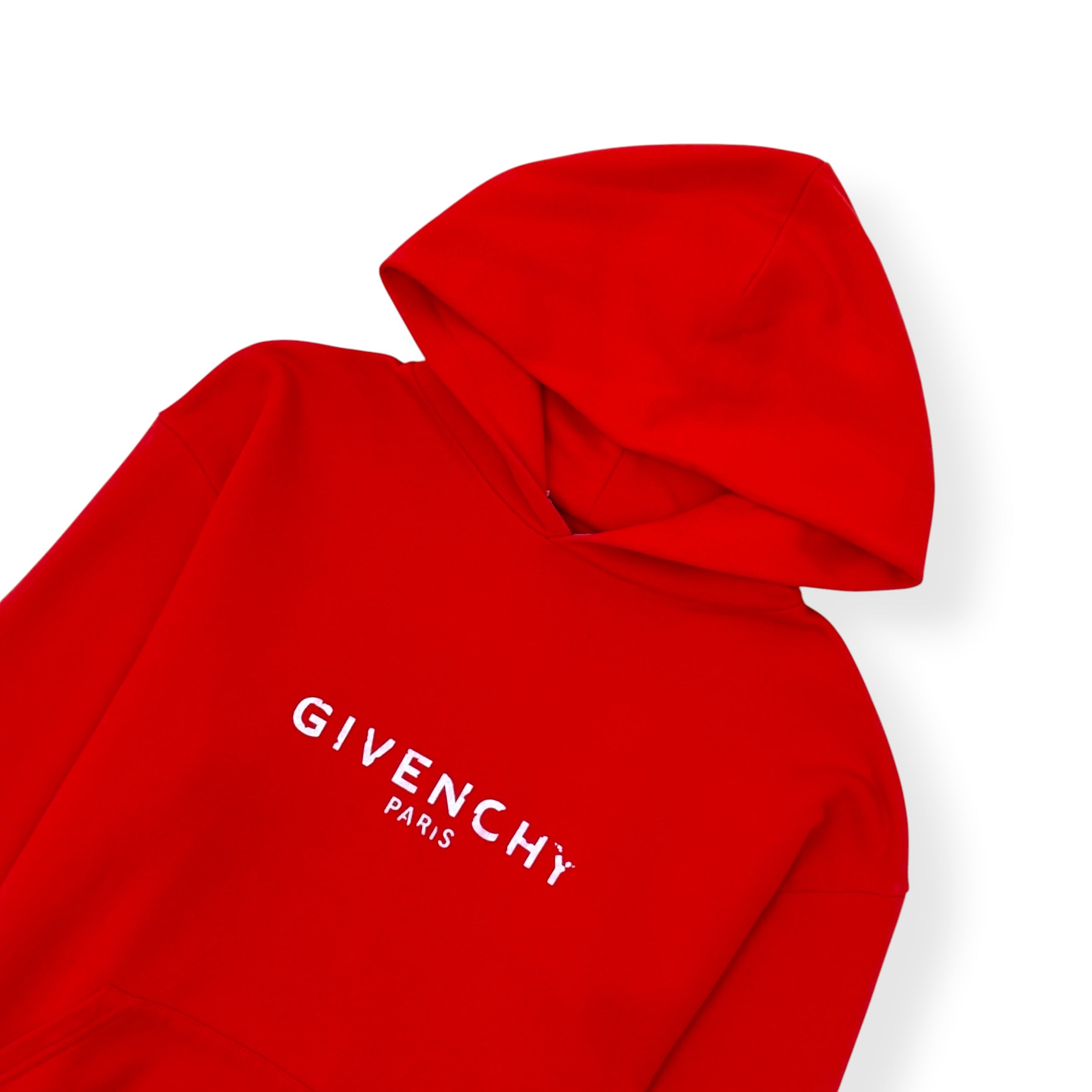 GIVENCHY LOGO HOODIE RED XS