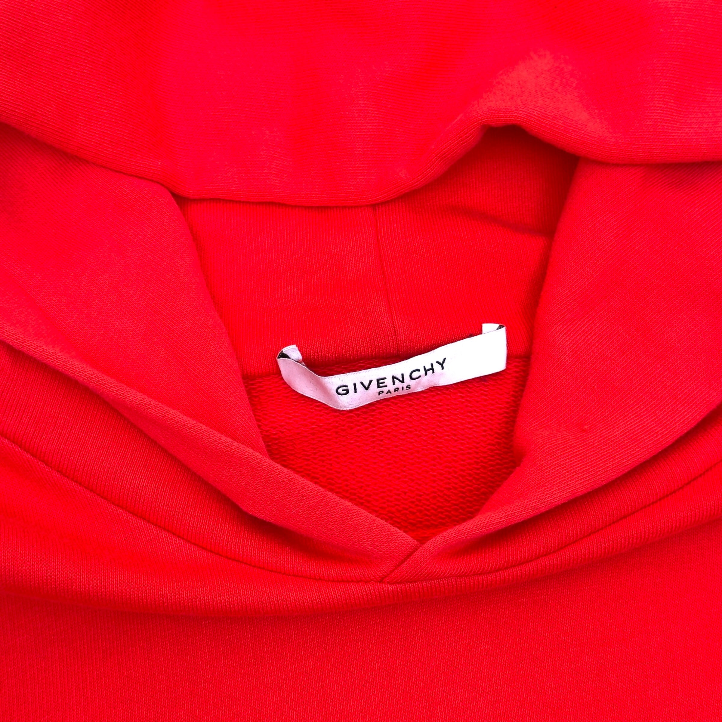 GIVENCHY LOGO HOODIE RED XS