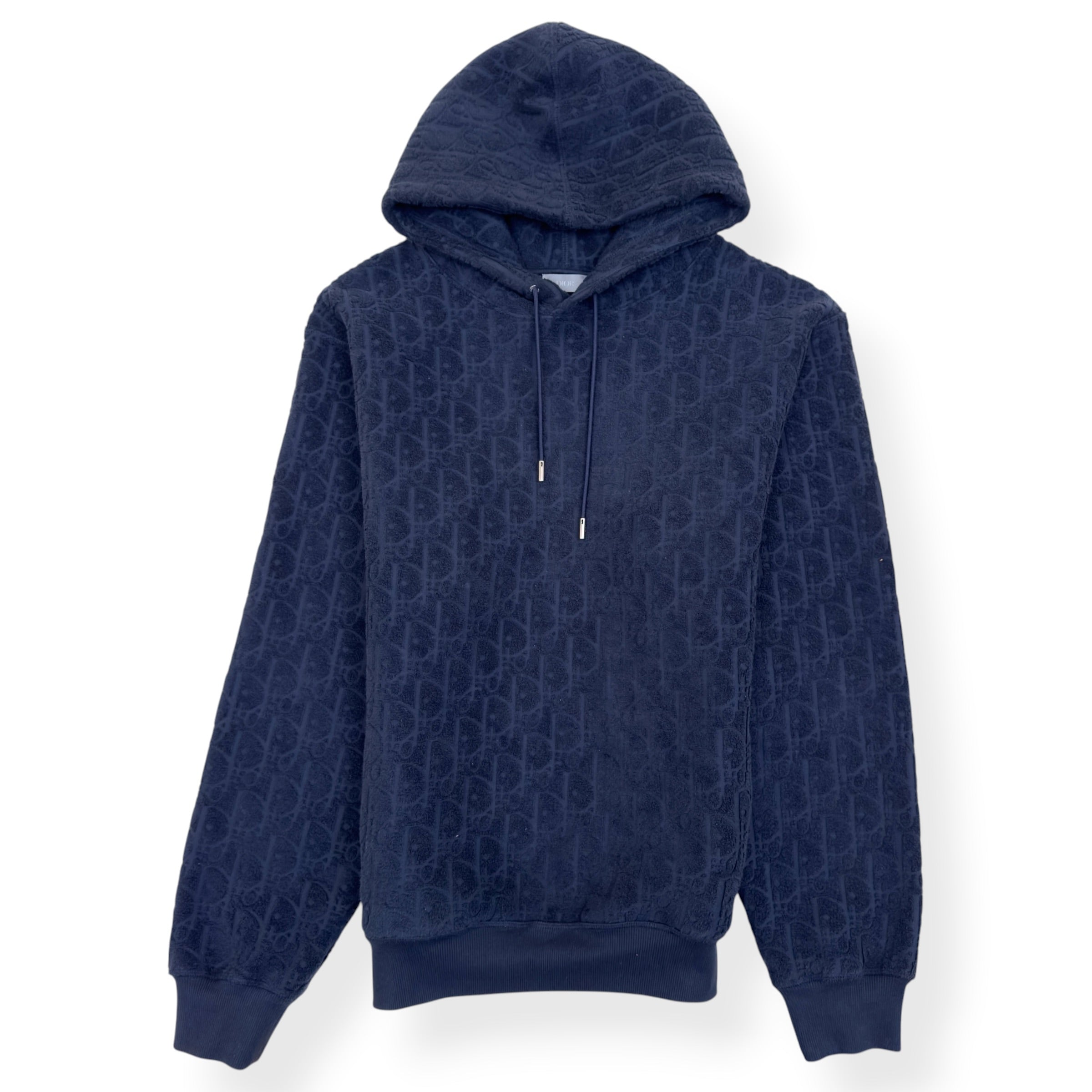 DIOR OBLIQUE TOWELLING HOODIE NAVY L