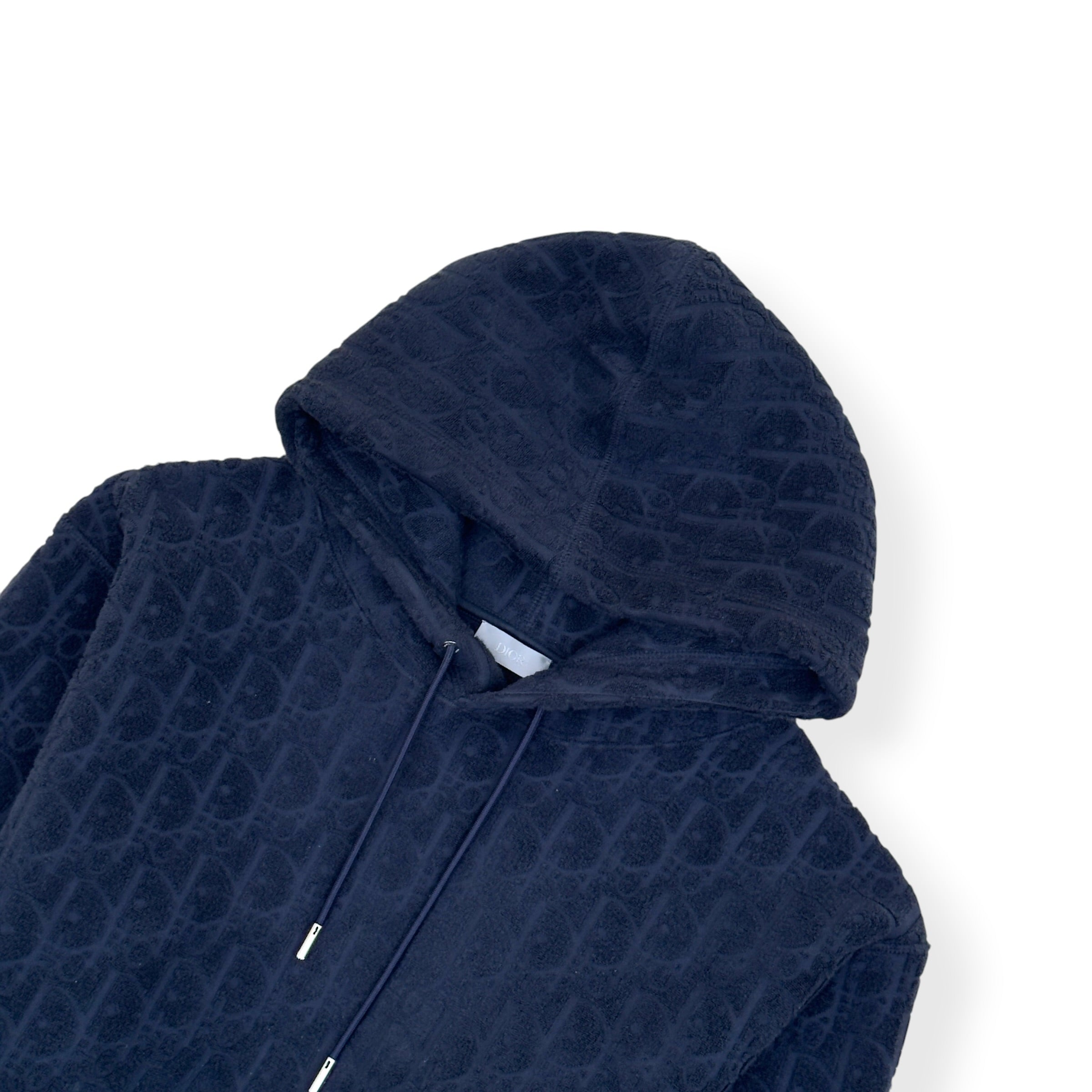 DIOR OBLIQUE TOWELLING HOODIE NAVY L