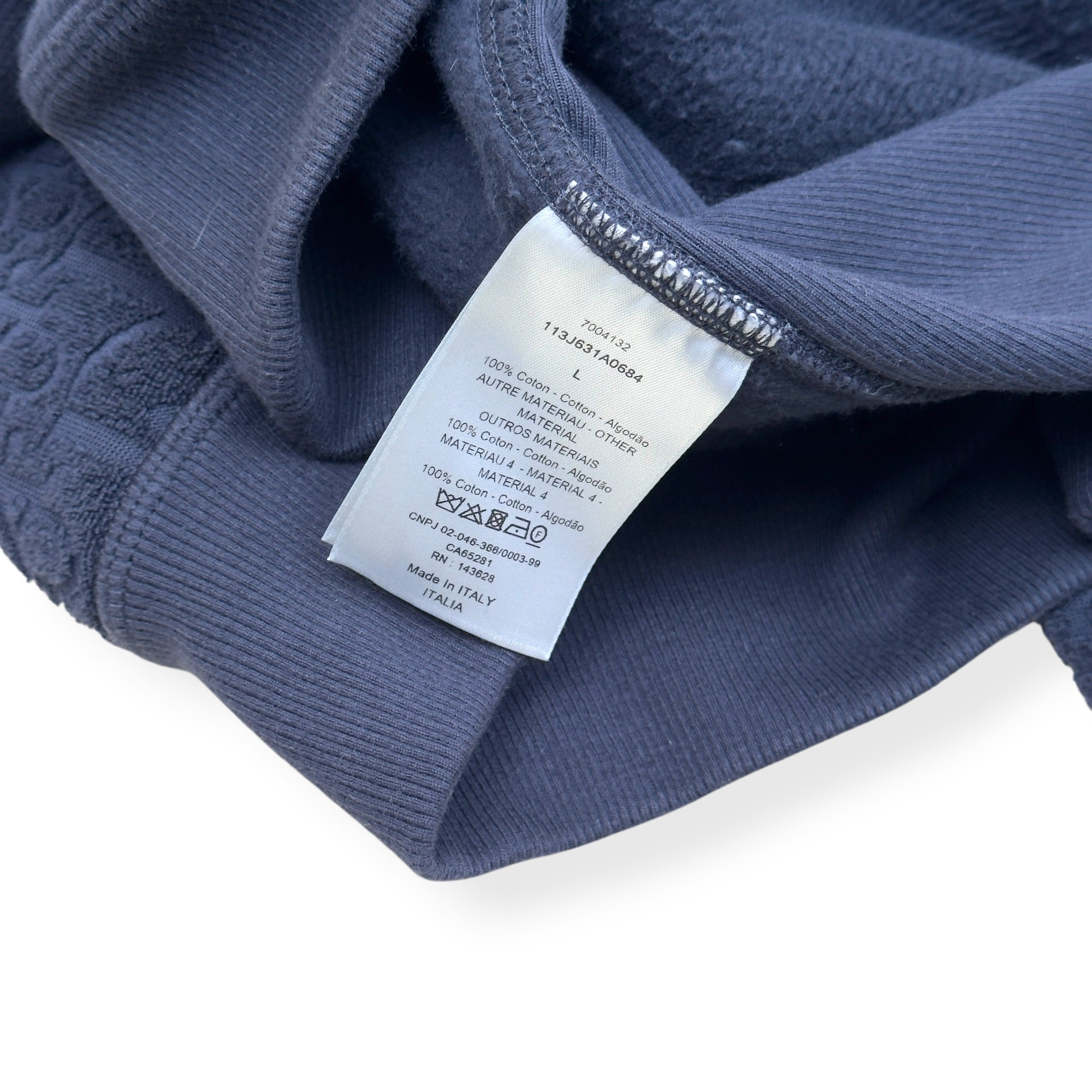 DIOR OBLIQUE TOWELLING HOODIE NAVY L