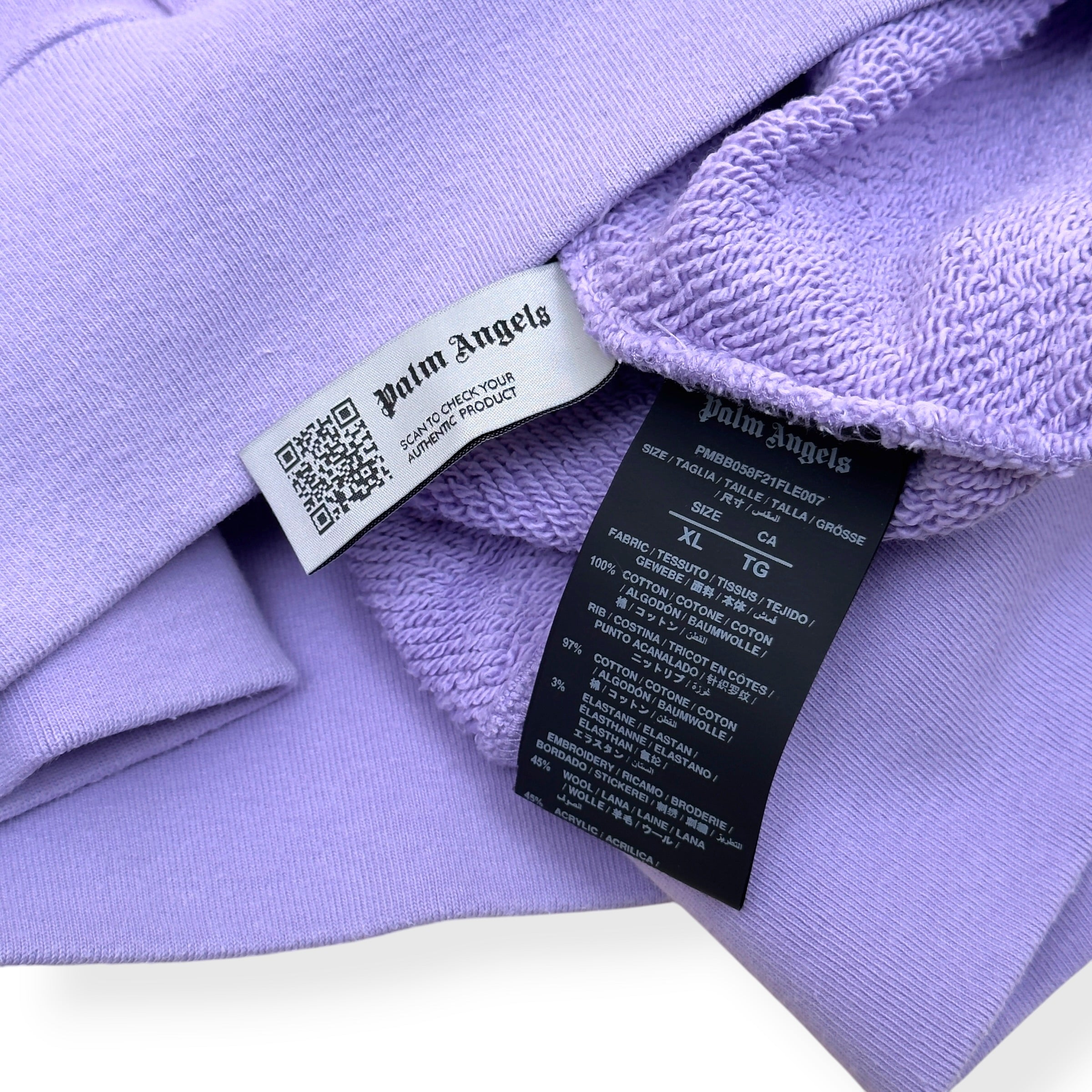 PALM ANGELS TEDDY BEAR HOODIE PURPLE XL