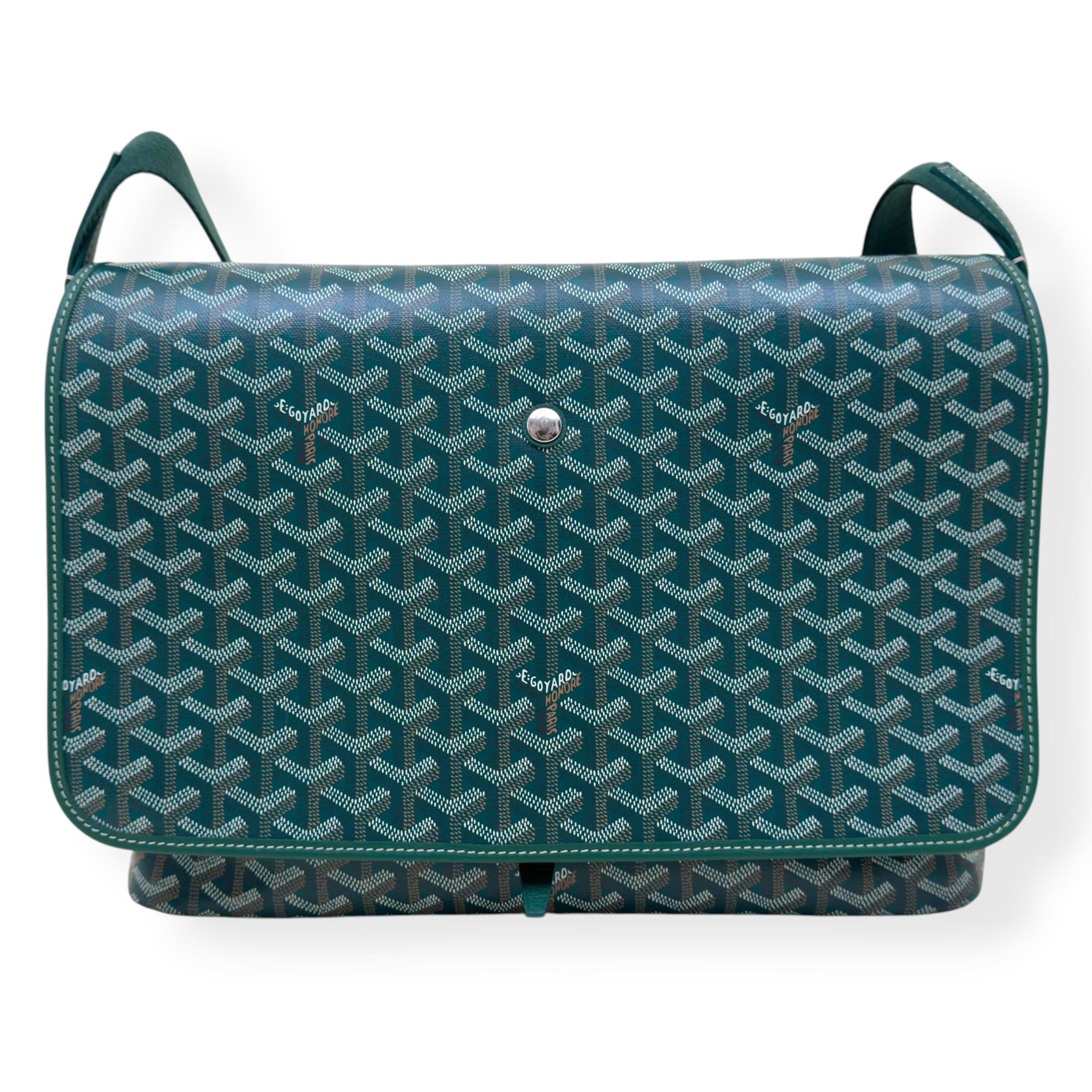 GOYARD GOYARDINE CAPETIEN MESSENGER BAG GREEN MM