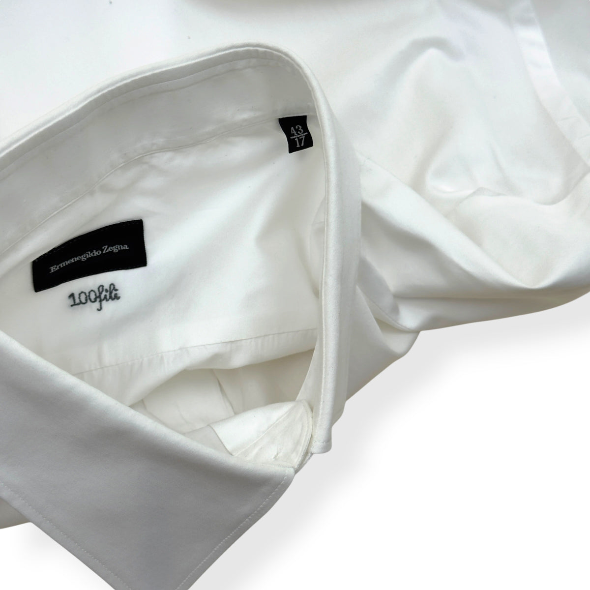 ZEGNA 100FILI COTTON SHIRT WHITE M