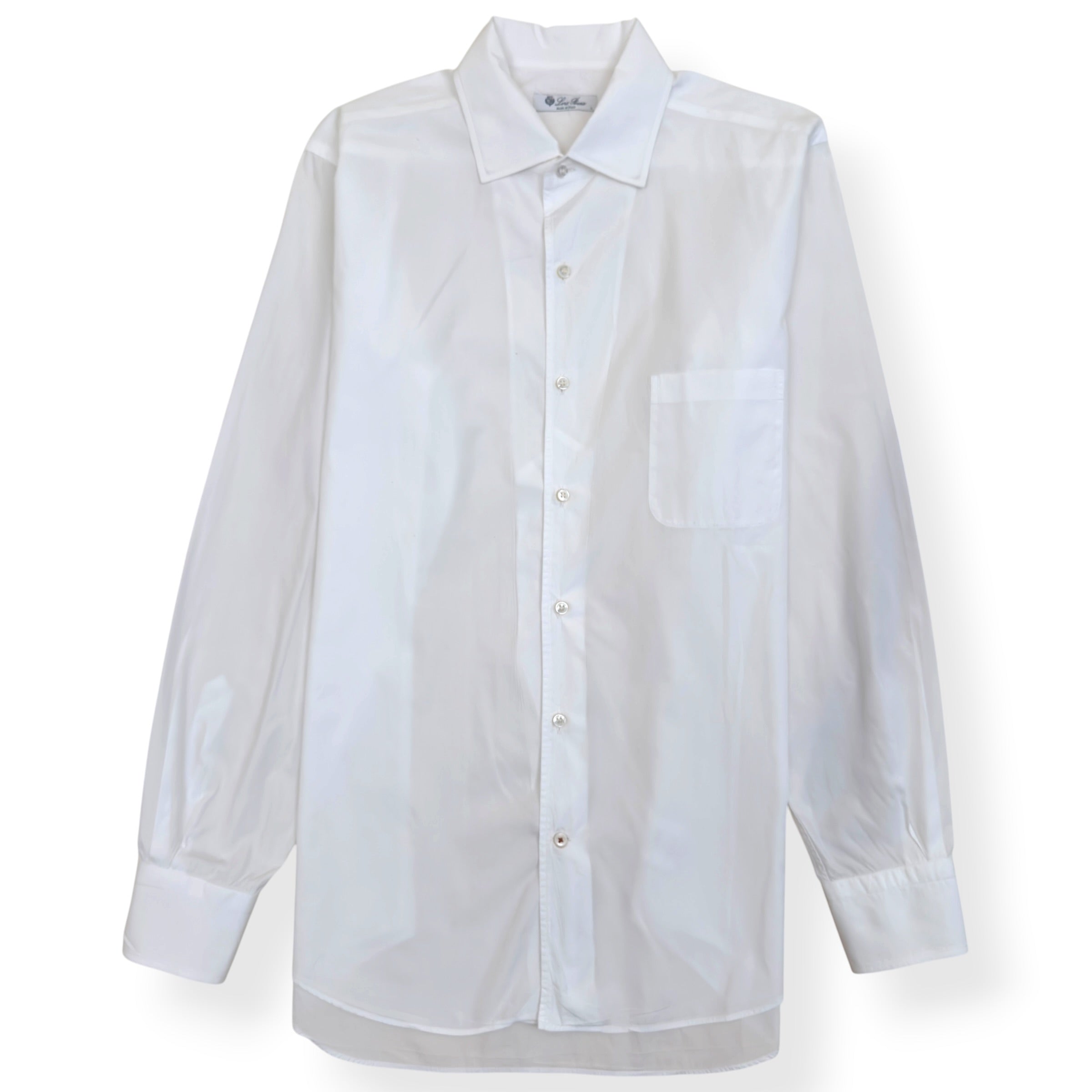 LORO PIANA COTTON SHIRT WHITE 17” / L