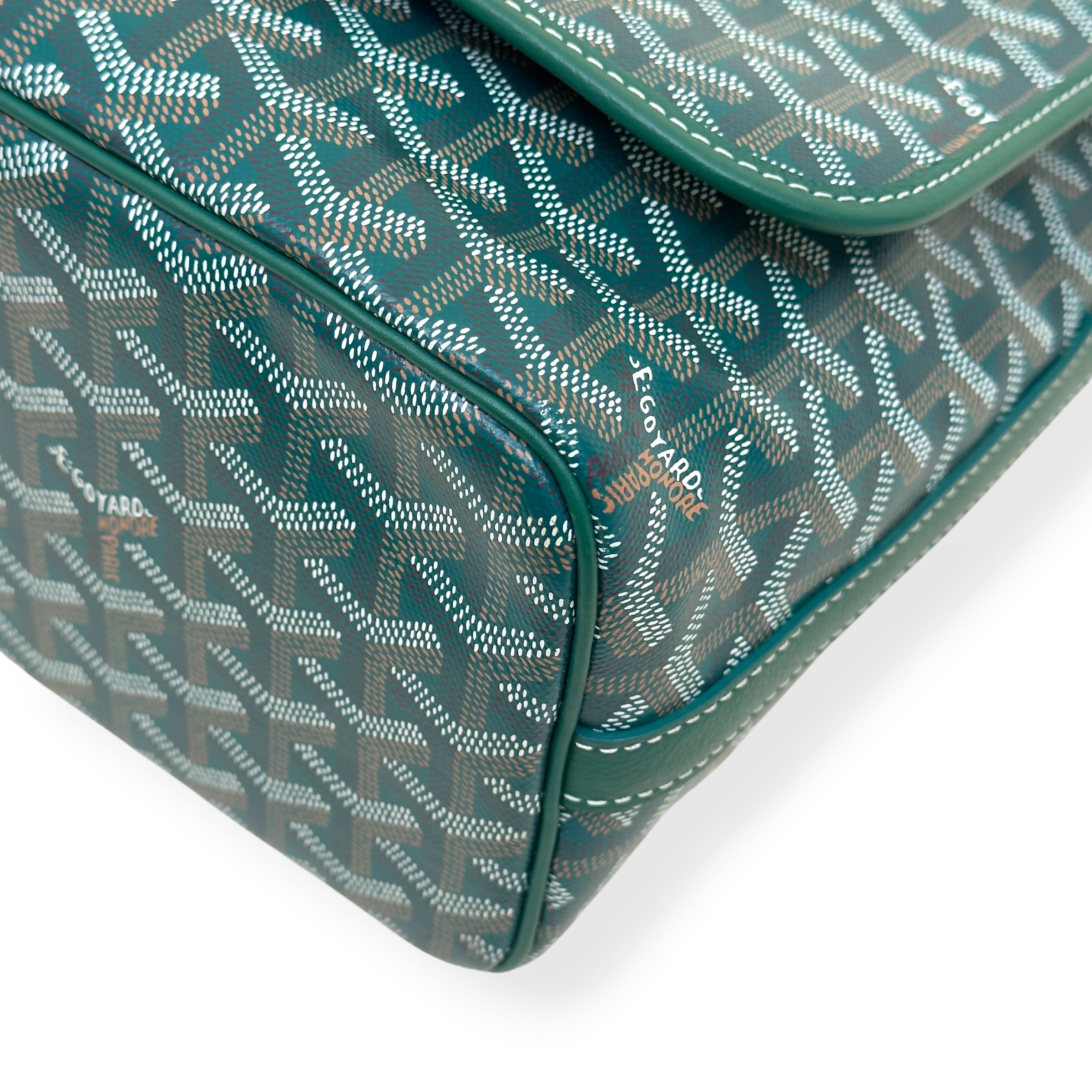 GOYARD GOYARDINE CAPETIEN MESSENGER BAG GREEN MM