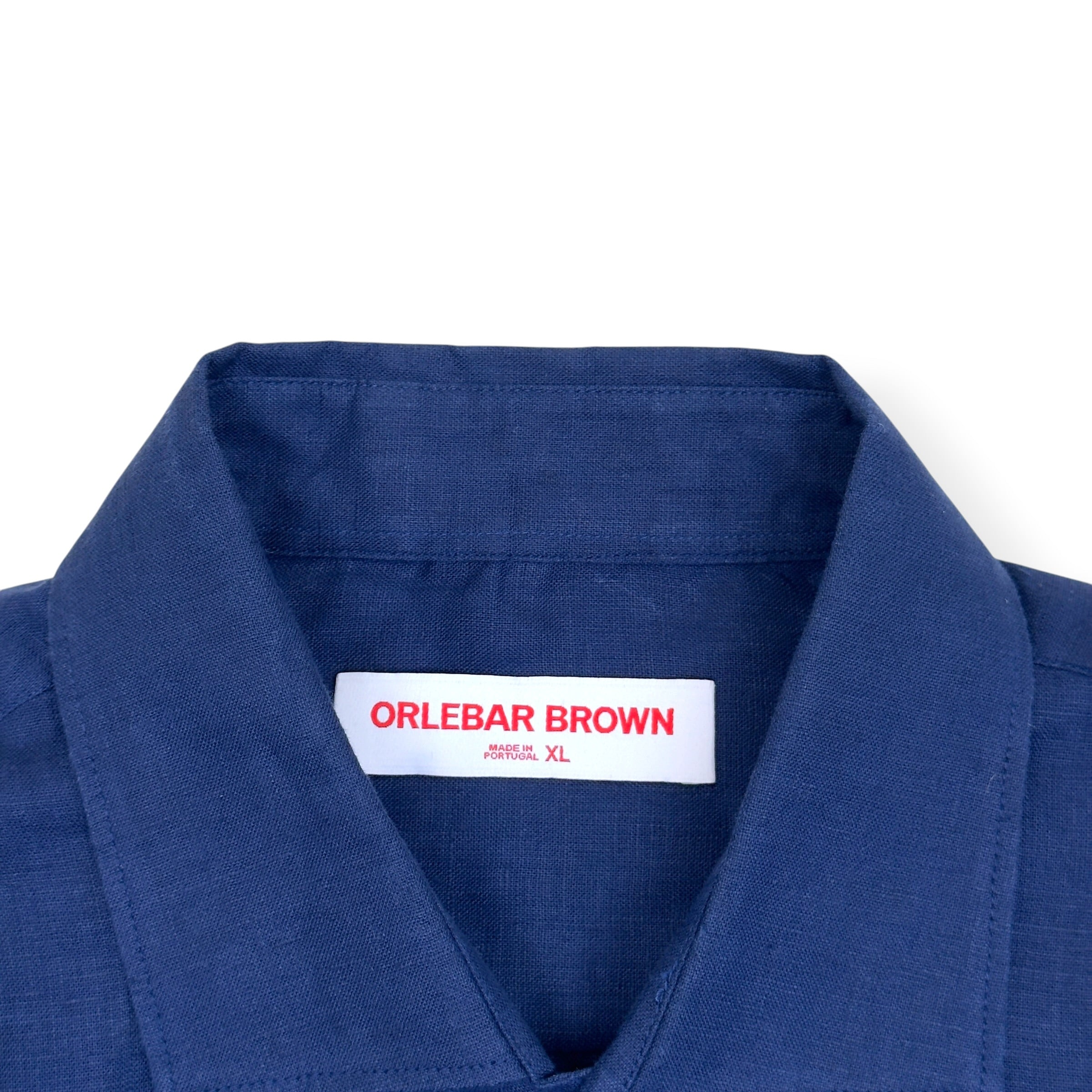 ORLEBAR BROWN GILES LINEN SHIRT NAVY XL
