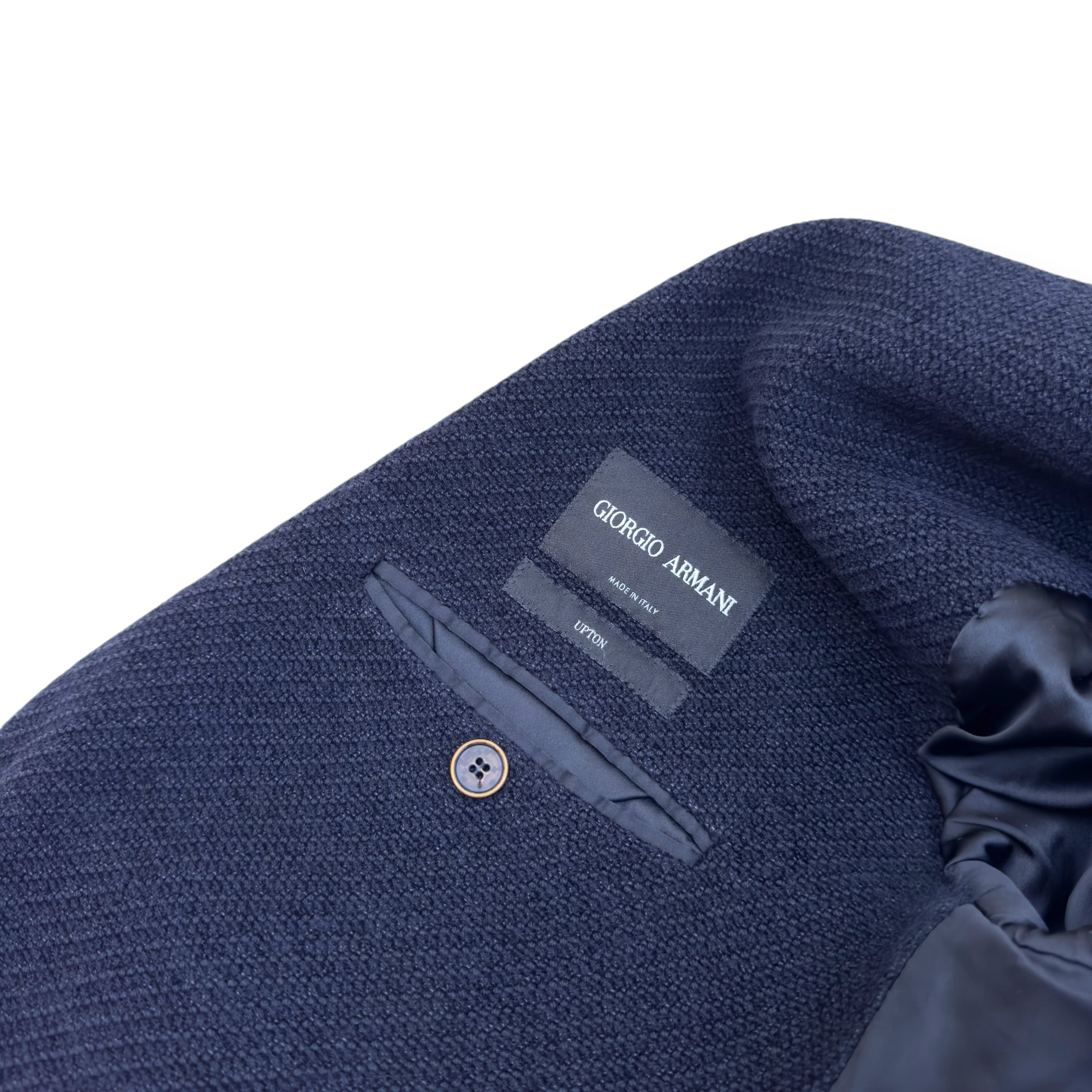 GIORGIO ARMANI UPTON WOOL BLAZER NAVY 54 /  XL