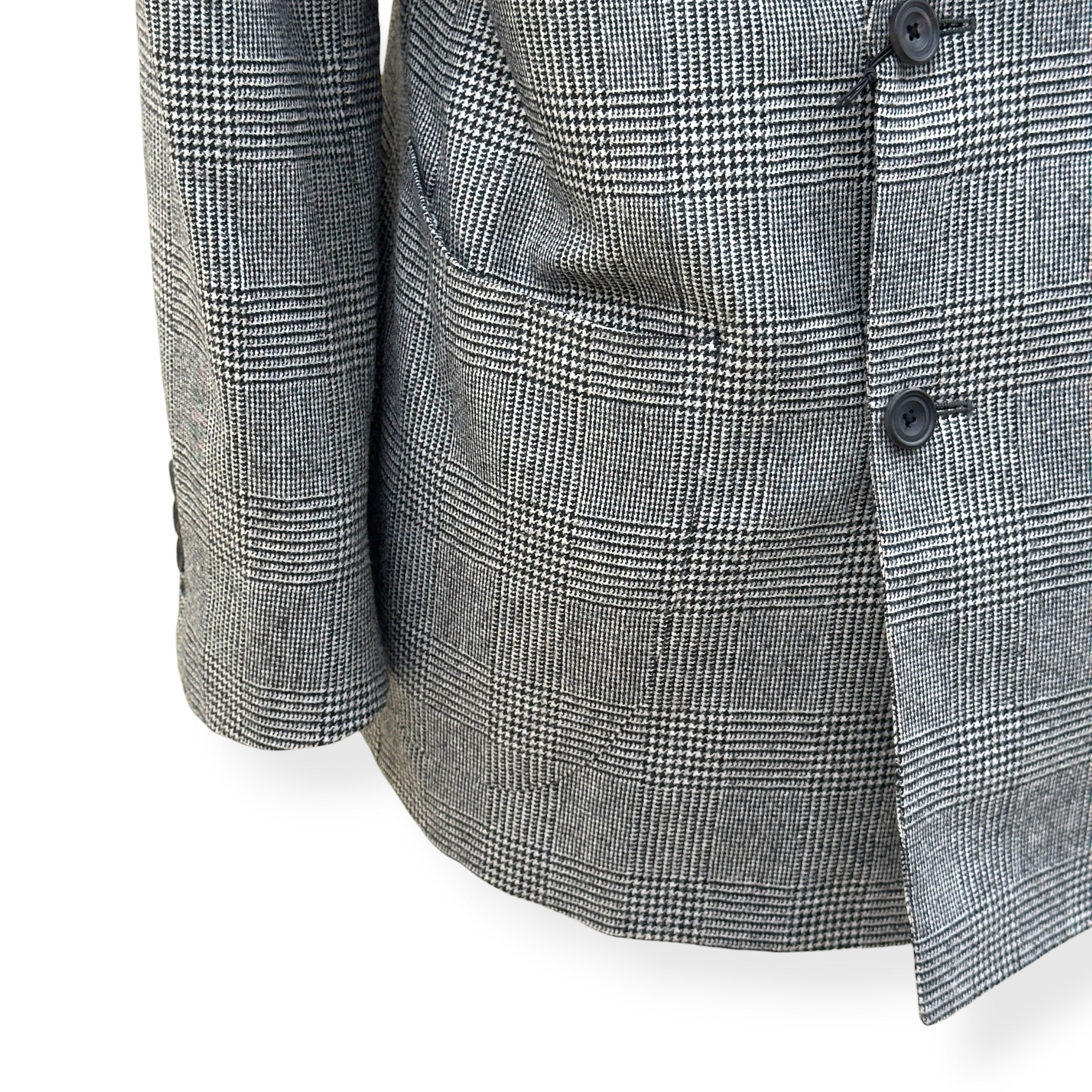 THOM SWEENEY DOUBLE BREASTED WOOL SUIT GREY CHECK 54 / XL