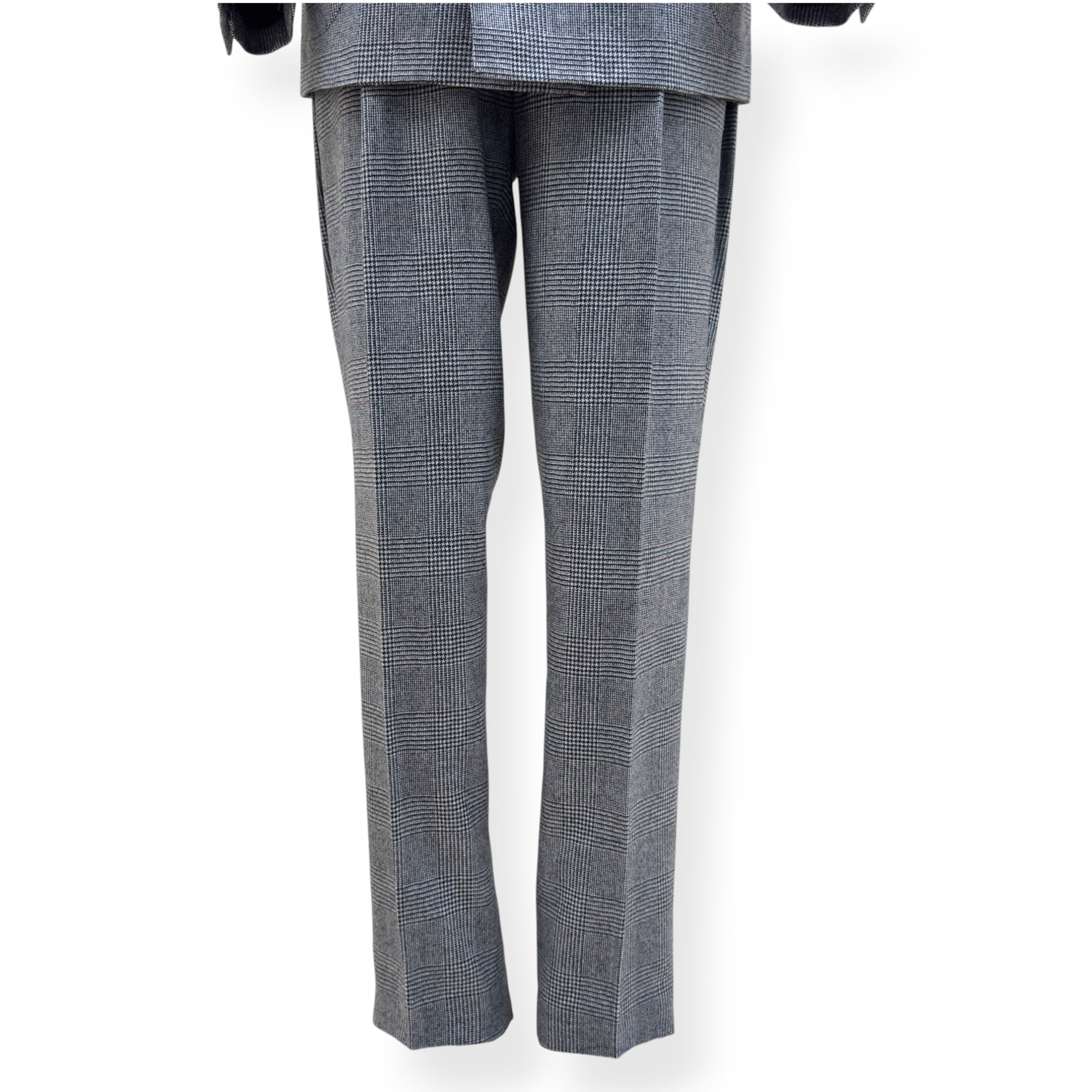 THOM SWEENEY DOUBLE BREASTED WOOL SUIT GREY CHECK 54 / XL
