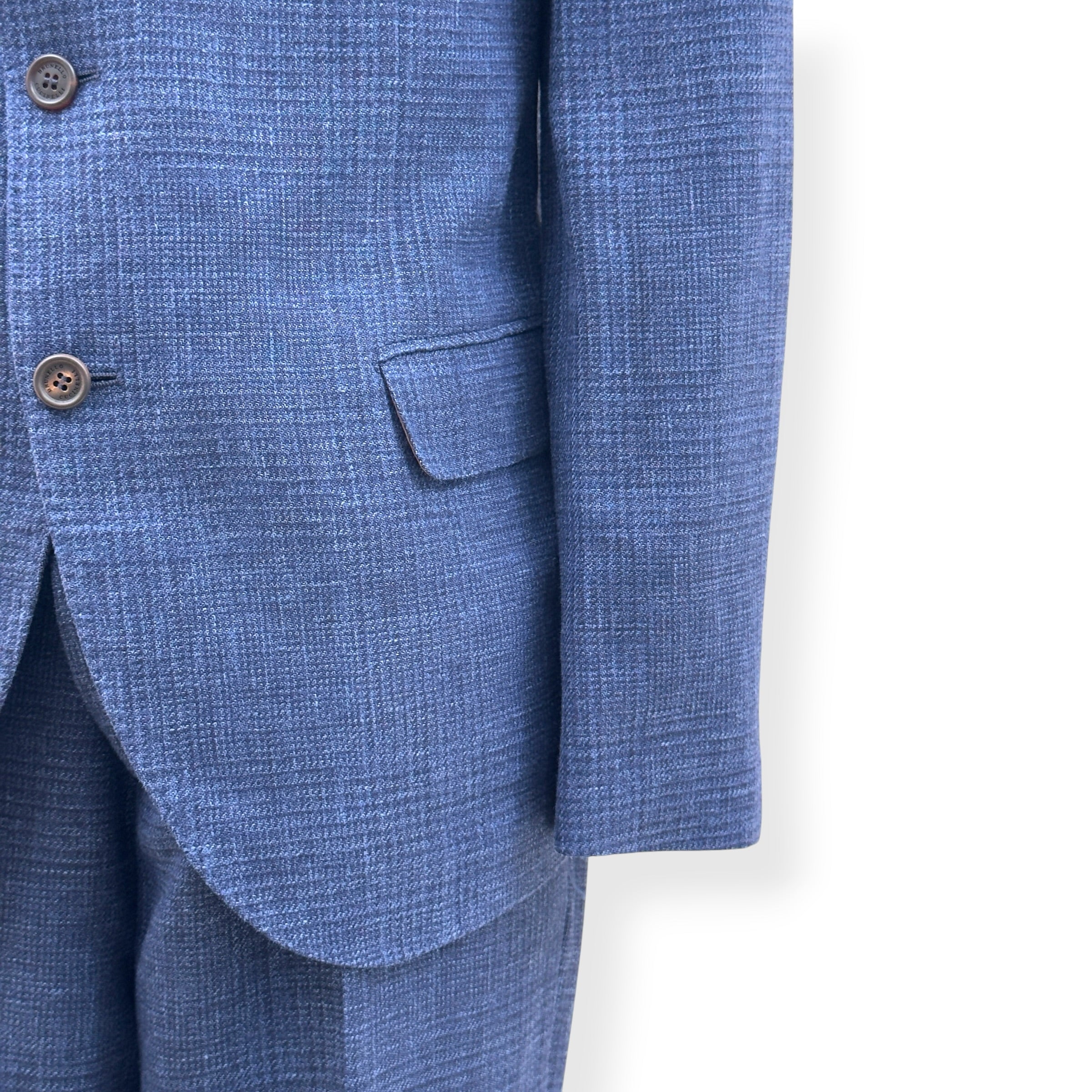BRUNELLO CUCINELLI WOOL LINEN SUIT BLUE 52 / 54 / XL