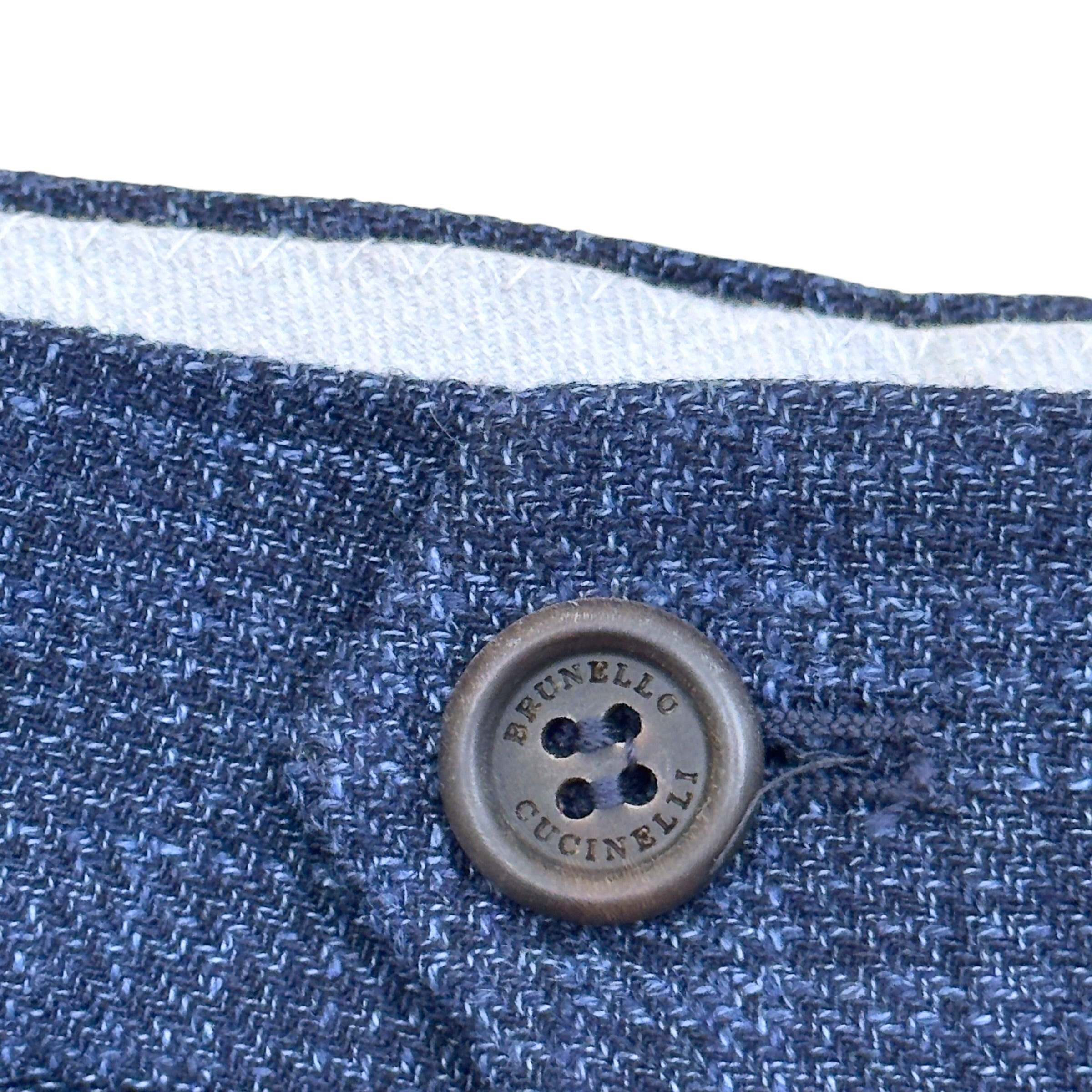 BRUNELLO CUCINELLI WOOL LINEN SUIT BLUE 52 / 54 / XL