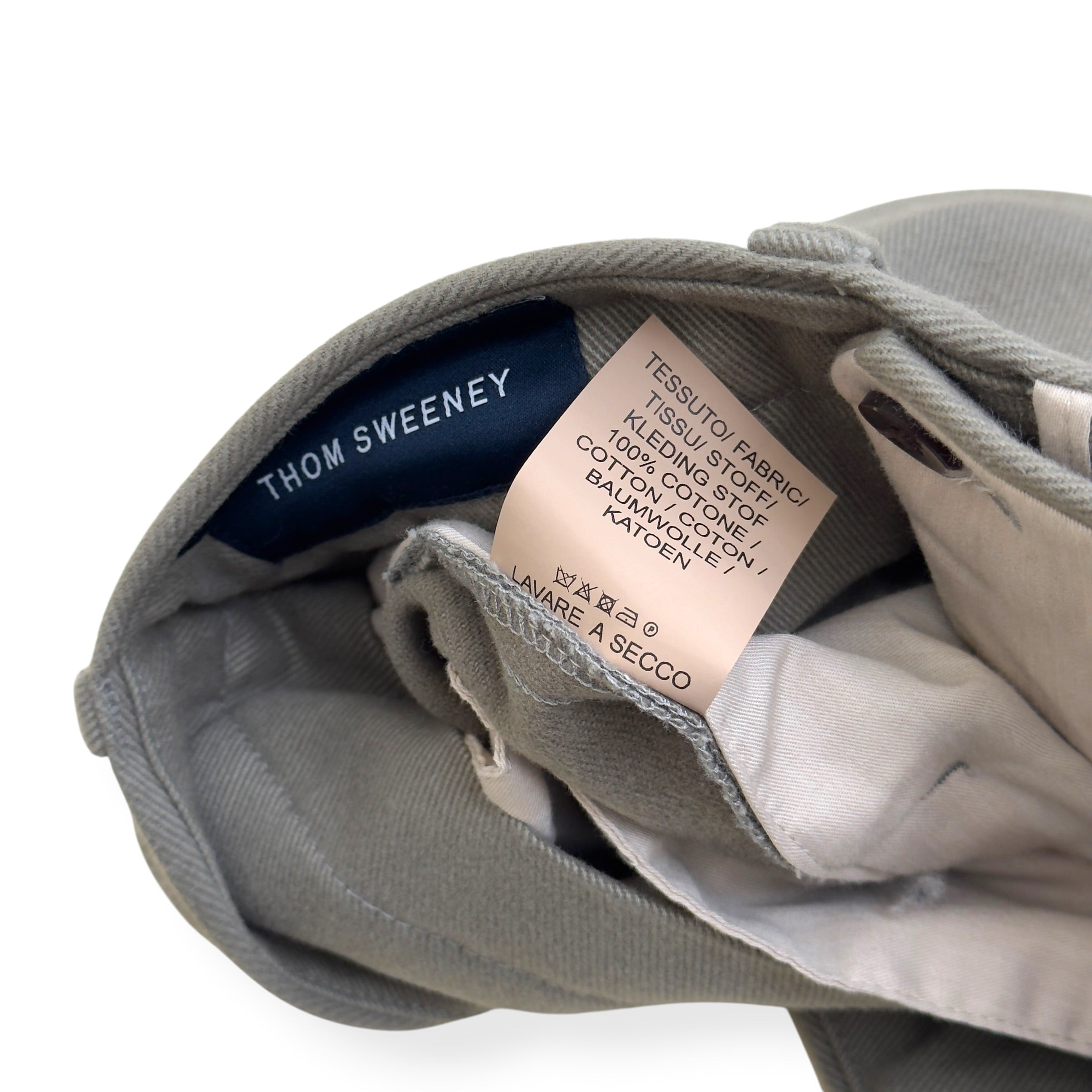 THOM SWEENEY COTTON TROUSERS OLIVE 50 / M