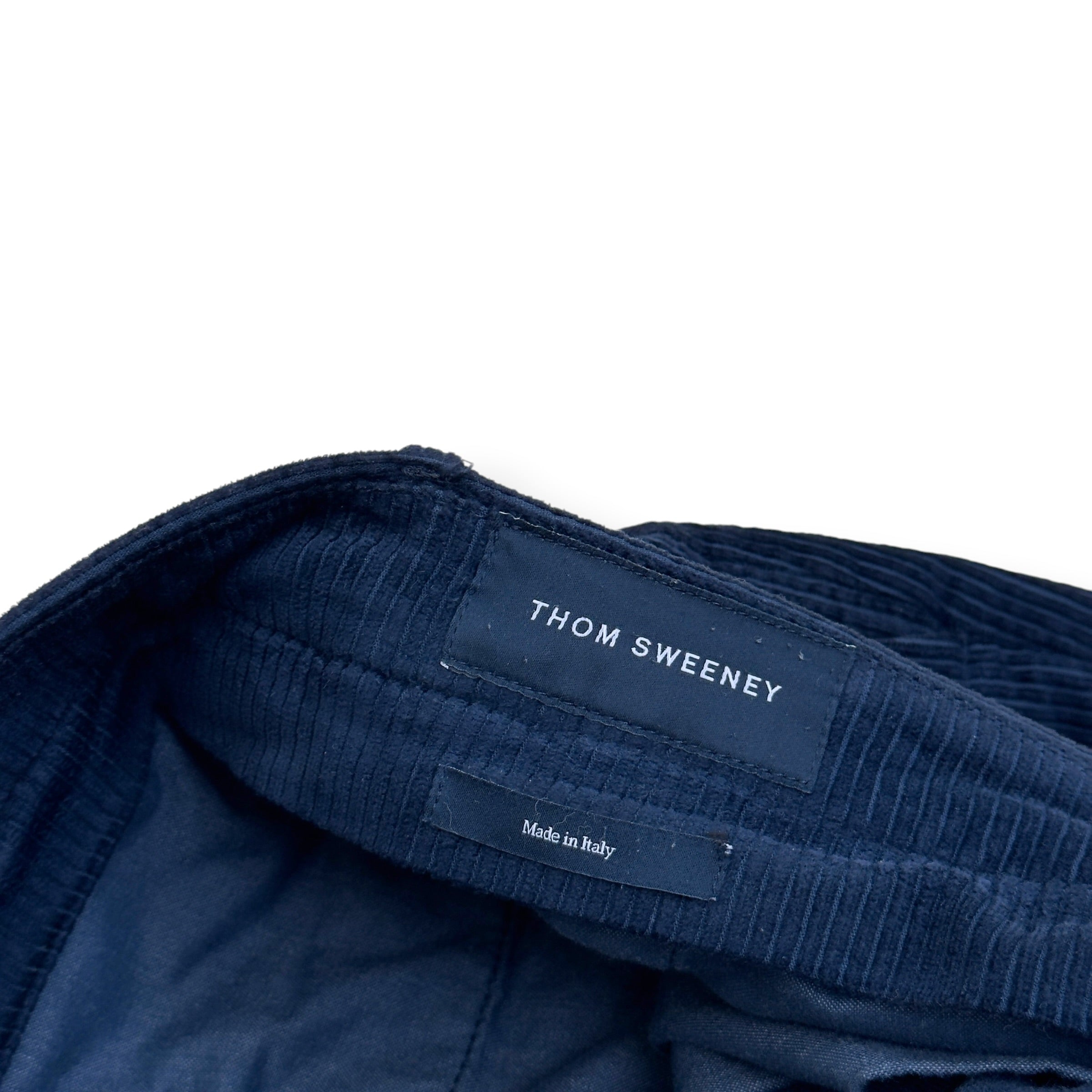 THOM SWEENEY CORDUROY  COTTON BLEND TROUSERS NAVY 50 / M