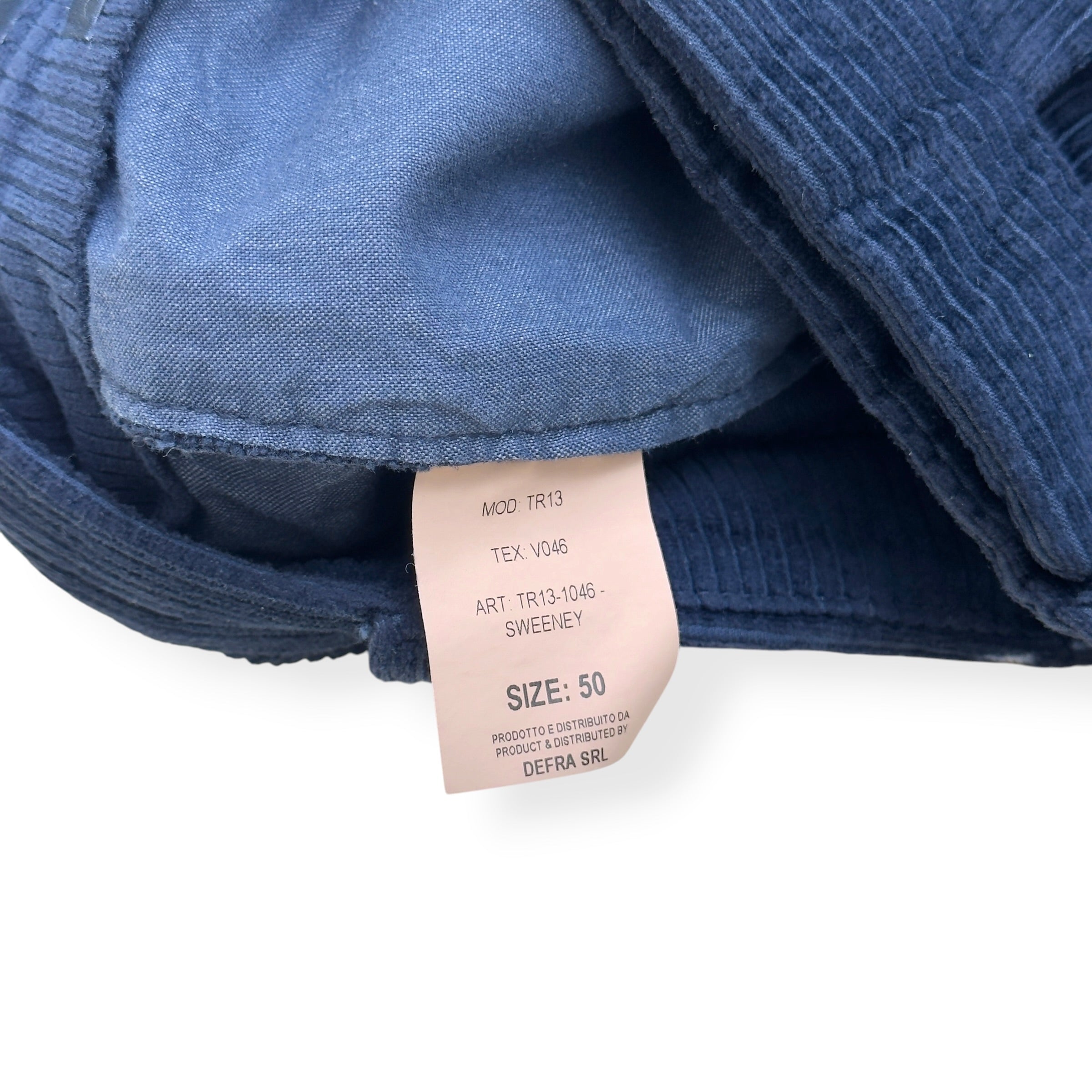 THOM SWEENEY CORDUROY  COTTON BLEND TROUSERS NAVY 50 / M