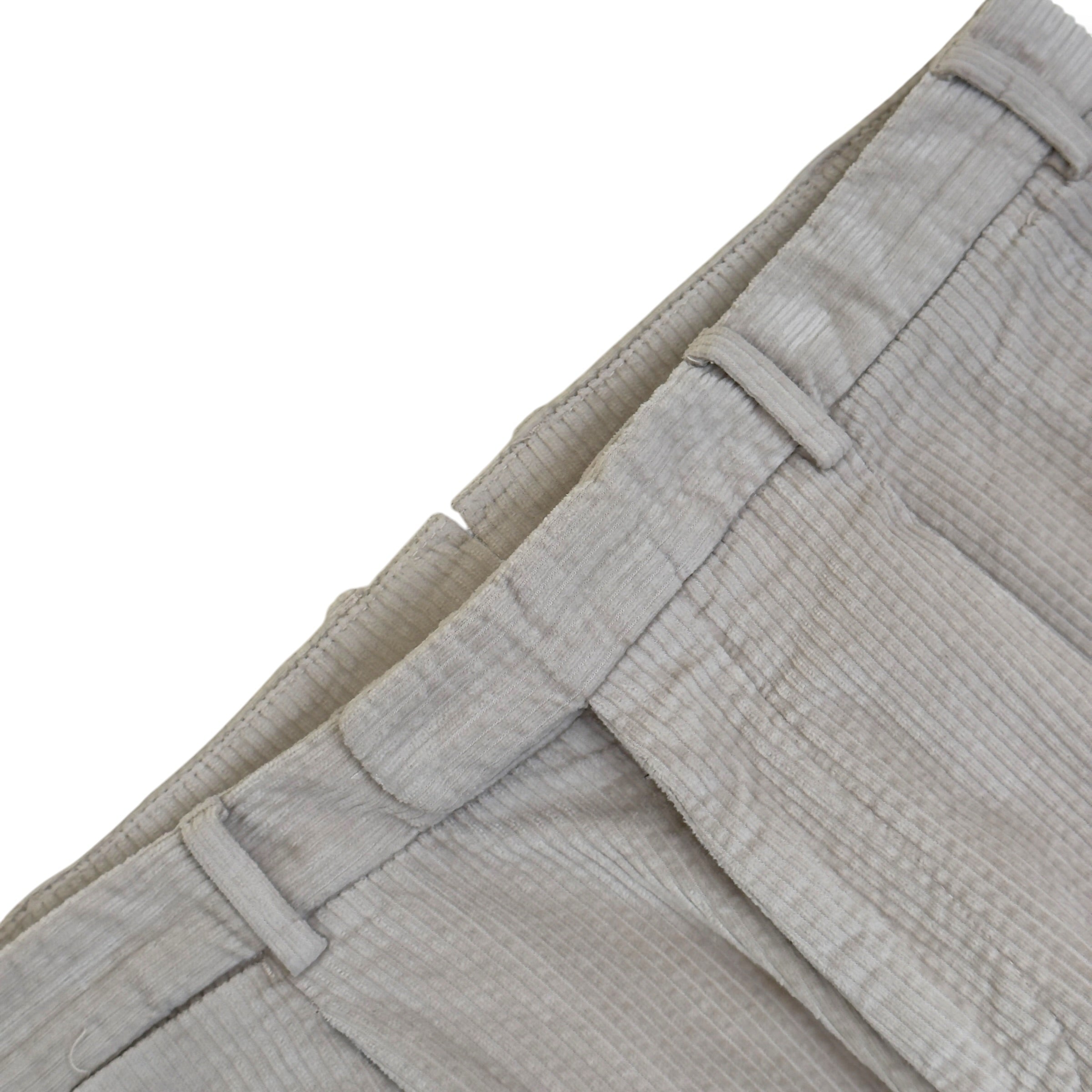 THOM SWEENEY CORDUROY COTTON BLEND TROUSERS CREAM 48 / S