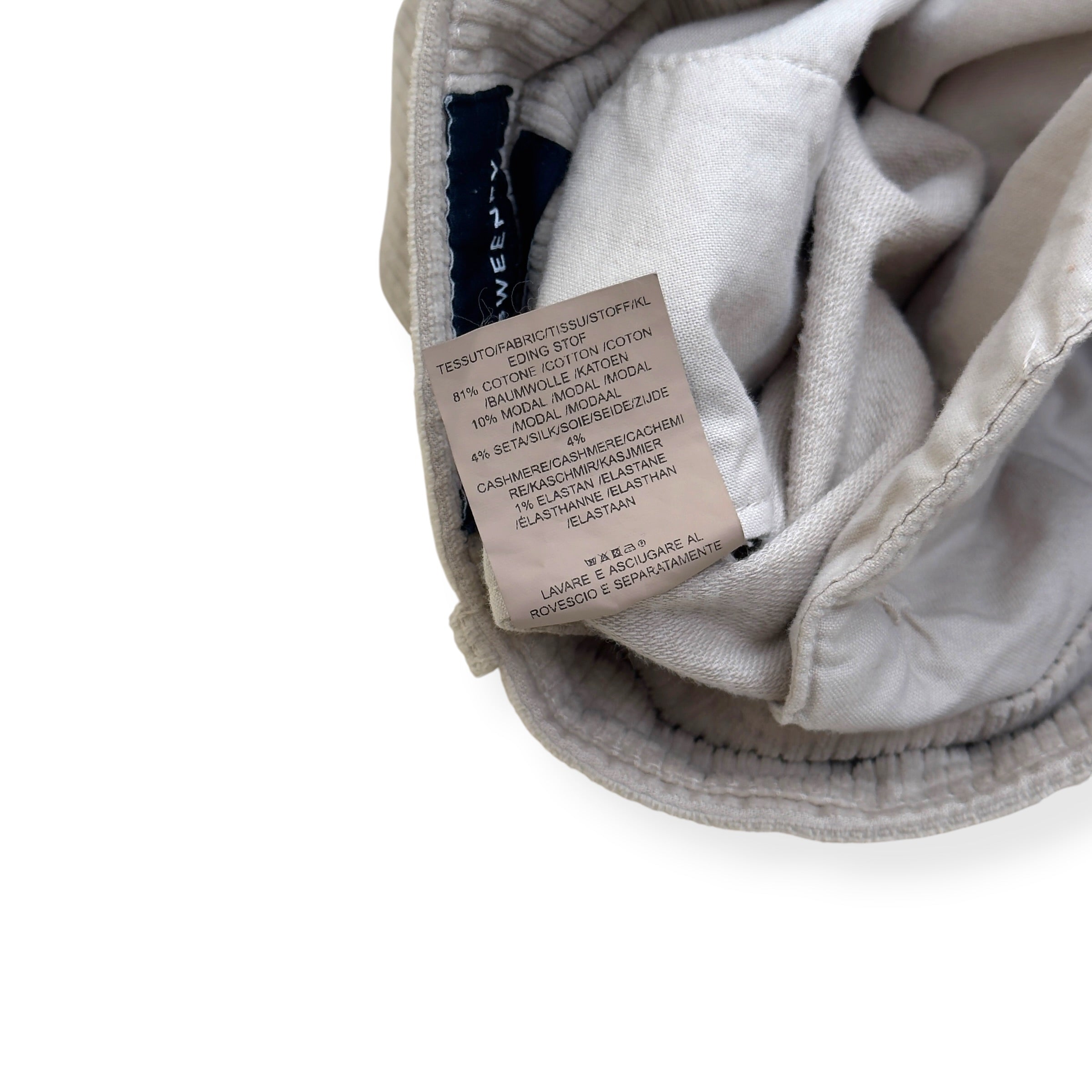 THOM SWEENEY CORDUROY COTTON BLEND TROUSERS CREAM 48 / S