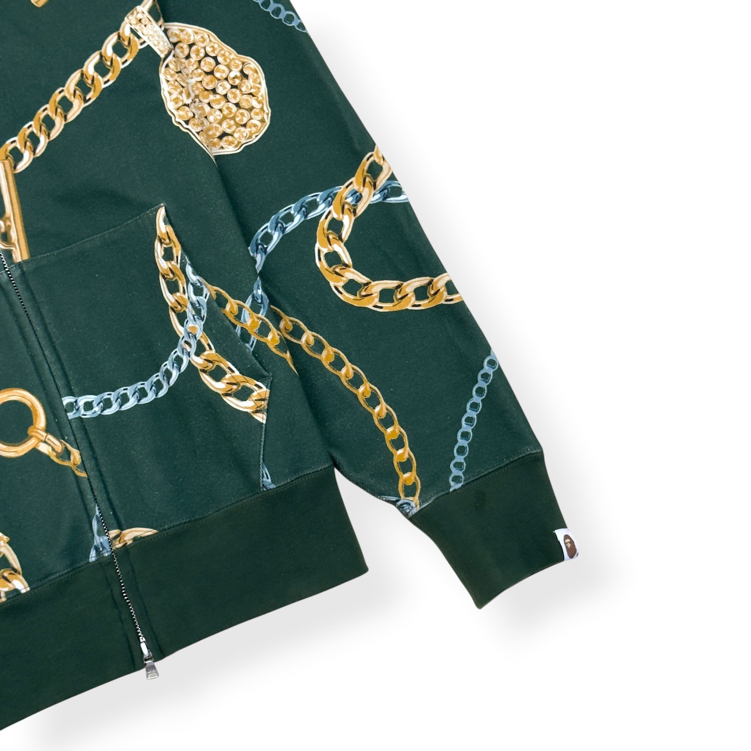 BAPE SHARK FULL-ZIP HOODIE GREEN M