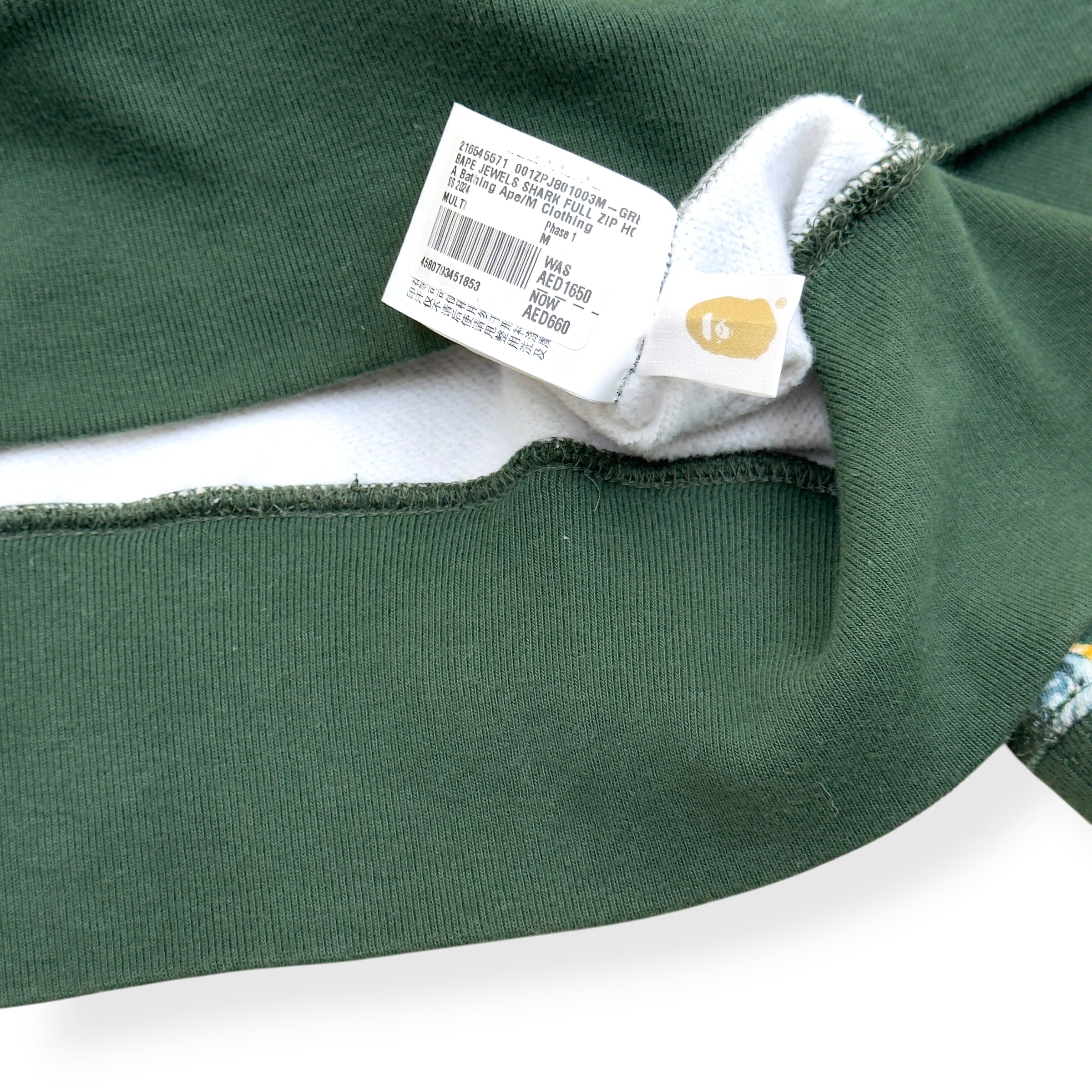 BAPE SHARK FULL-ZIP HOODIE GREEN M