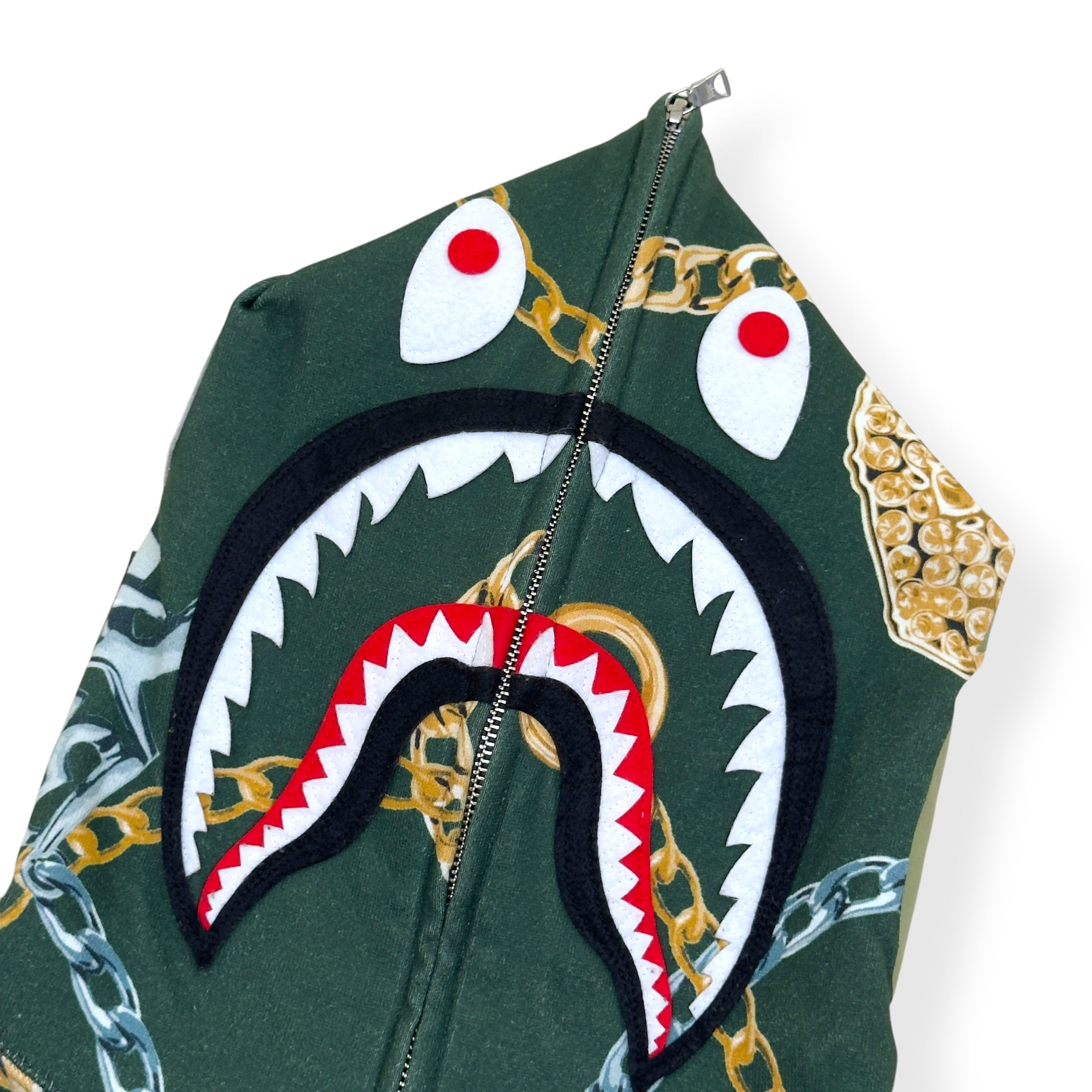 BAPE SHARK FULL-ZIP HOODIE GREEN M