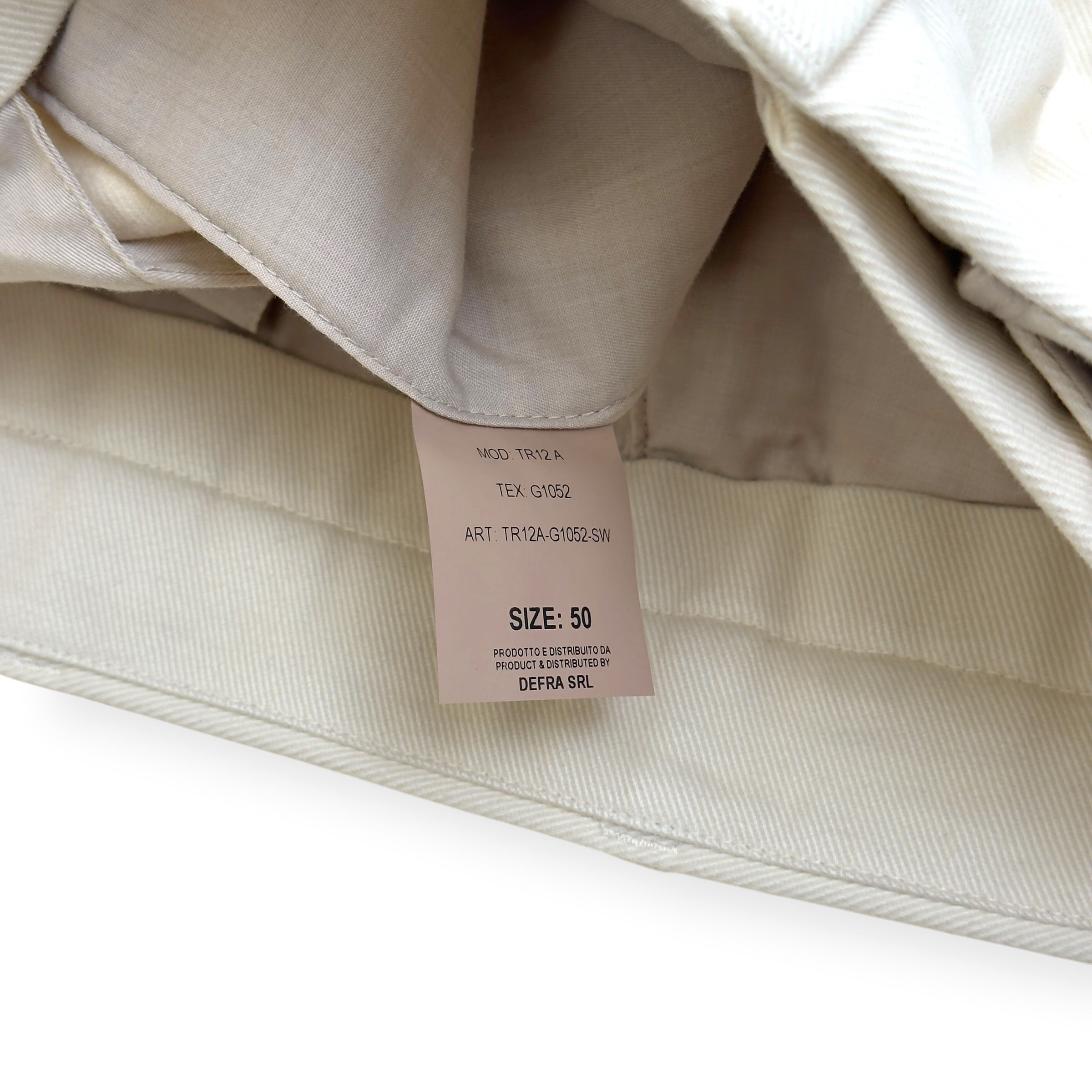 THOM SWEENEY COTTON TROUSERS CREAM 50 / M
