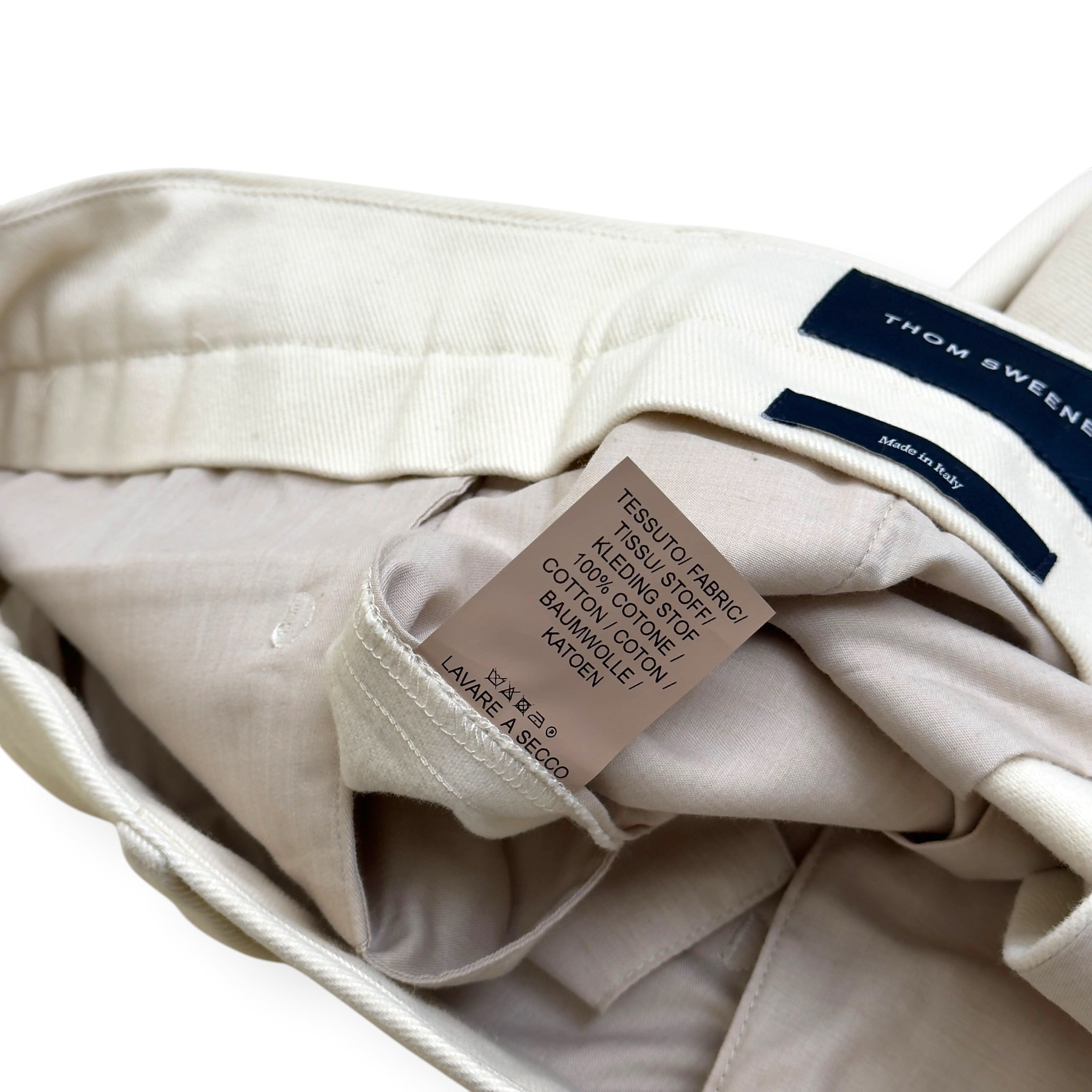 THOM SWEENEY COTTON TROUSERS CREAM 50 / M