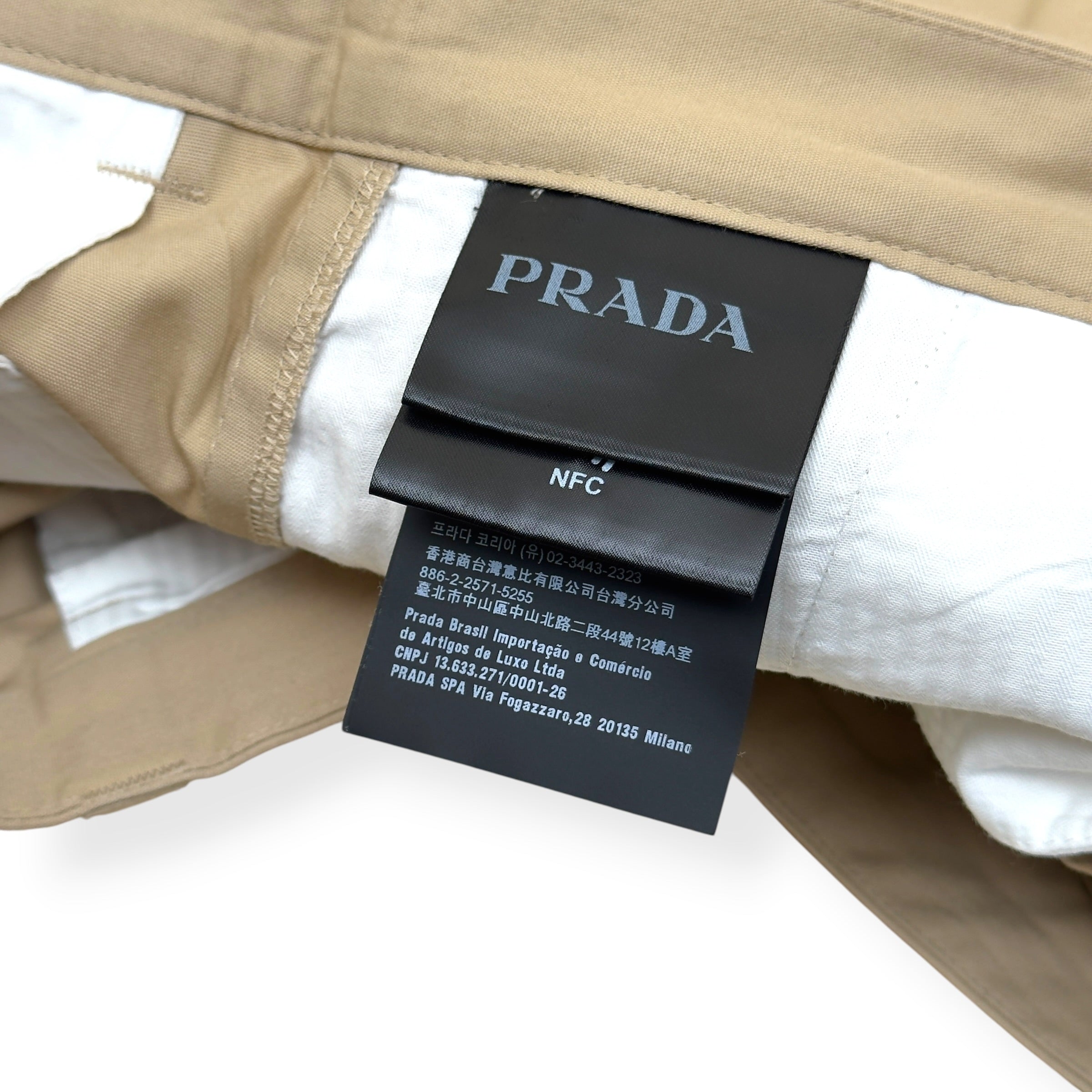 PRADA POPLIN BERMUDA SHORTS BEIGE 54 / L