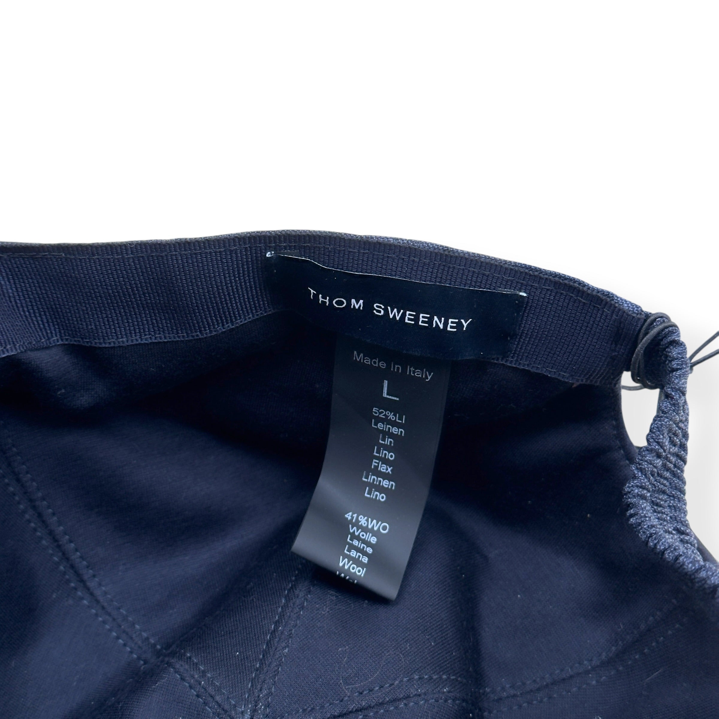 THOM SWEENEY LINEN WOOL BASEBALL CAP NAVY O/S