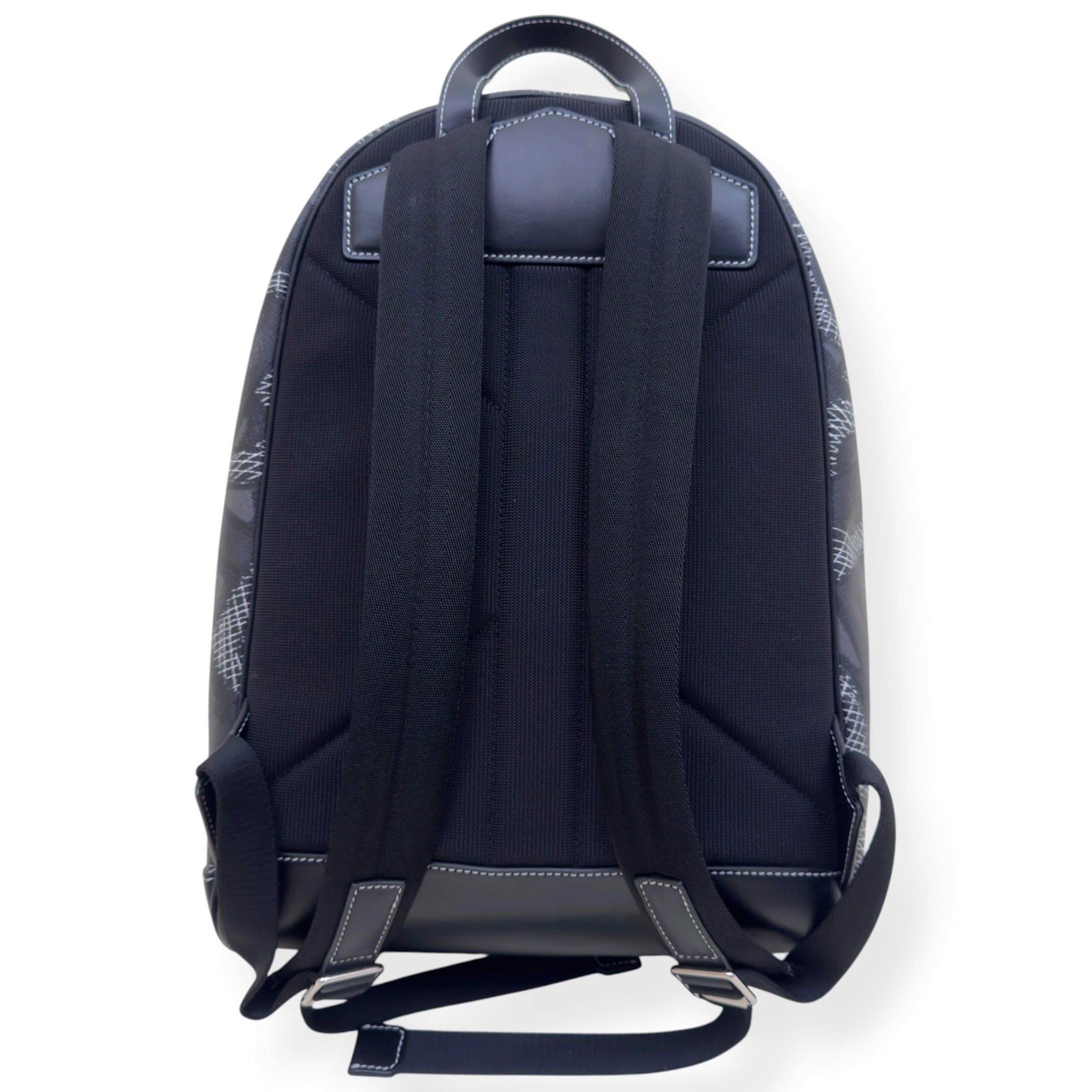 BURBERRY MONOGRAM PRINT LEATHER BACKPACK BLACK O/S