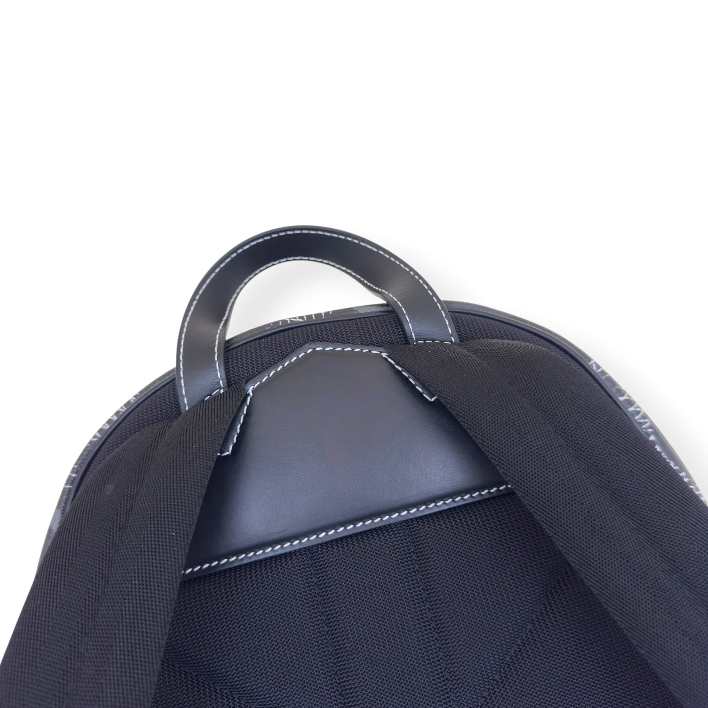 BURBERRY MONOGRAM PRINT LEATHER BACKPACK BLACK O/S