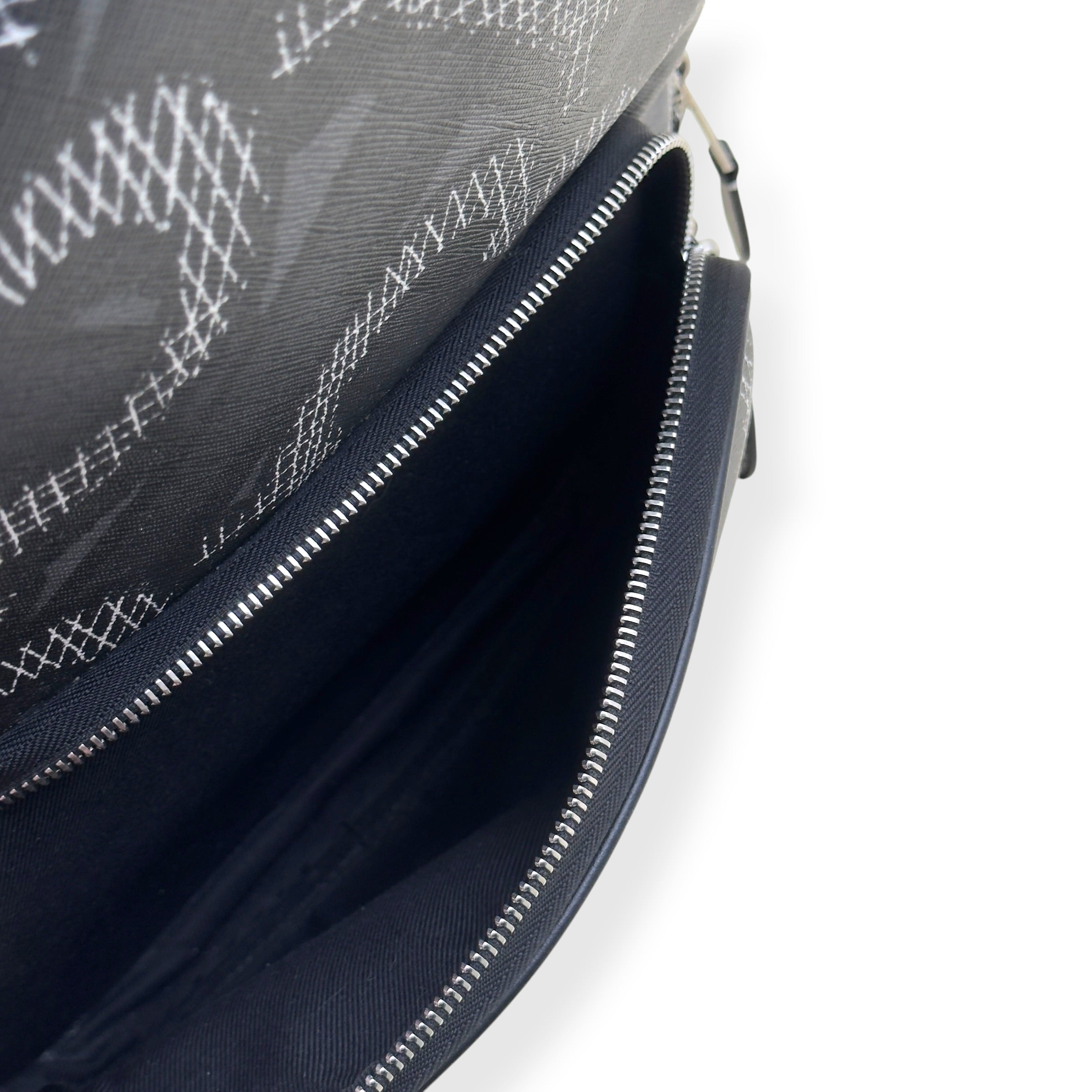 BURBERRY MONOGRAM PRINT LEATHER BACKPACK BLACK O/S