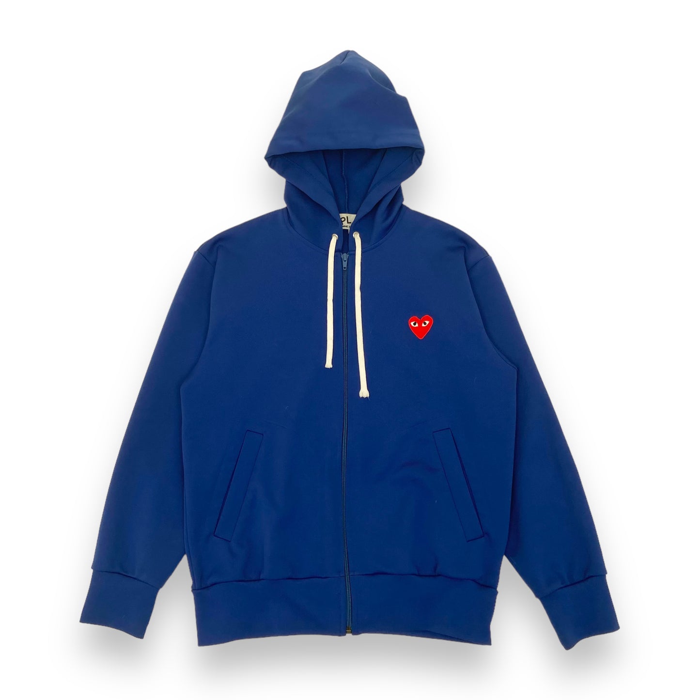 CDG PLAY ZIP-UP HOODIE BLUE M