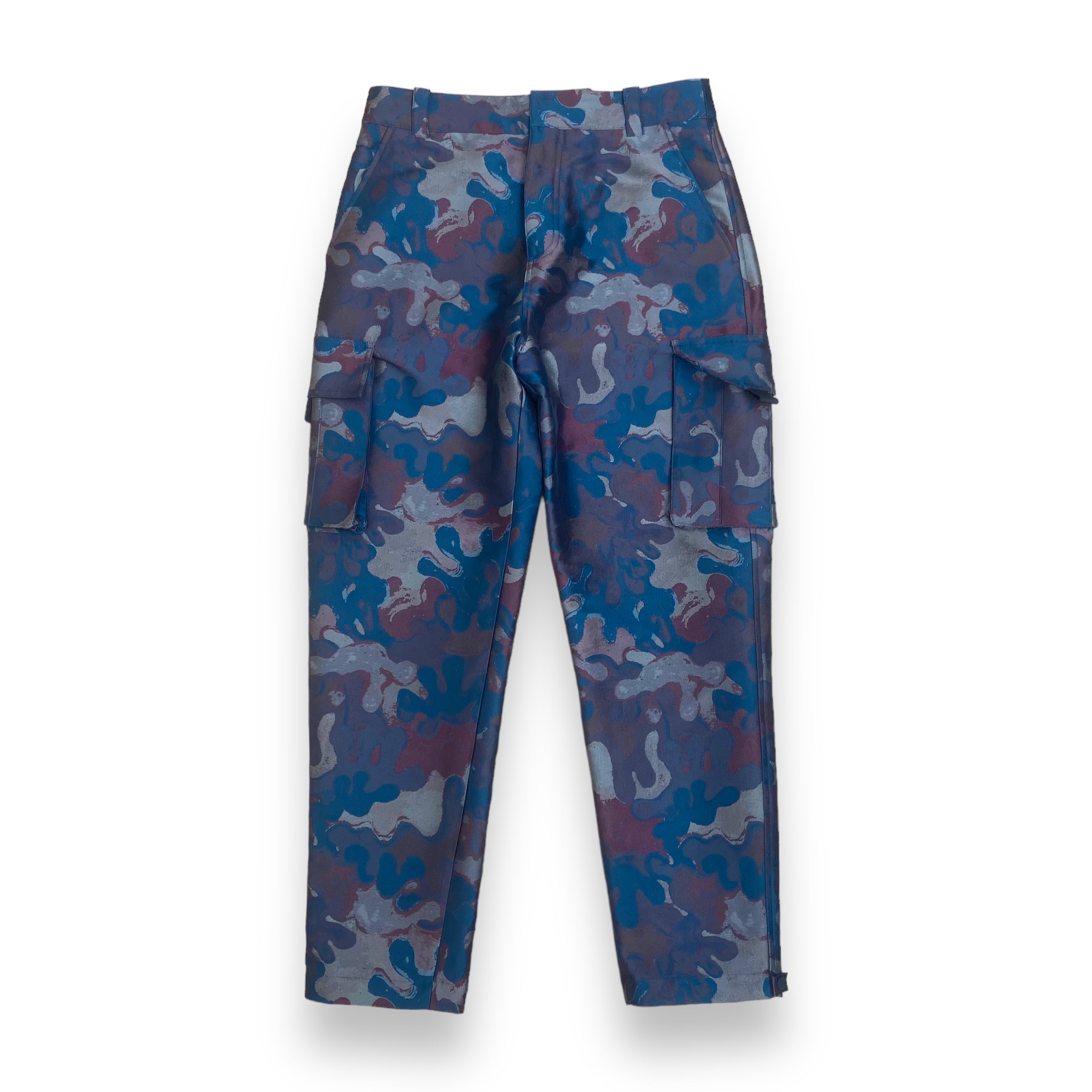DIOR X PETER DOIG SS21 JACQUARD CAMOFLAGE CARGO TROUSERS M