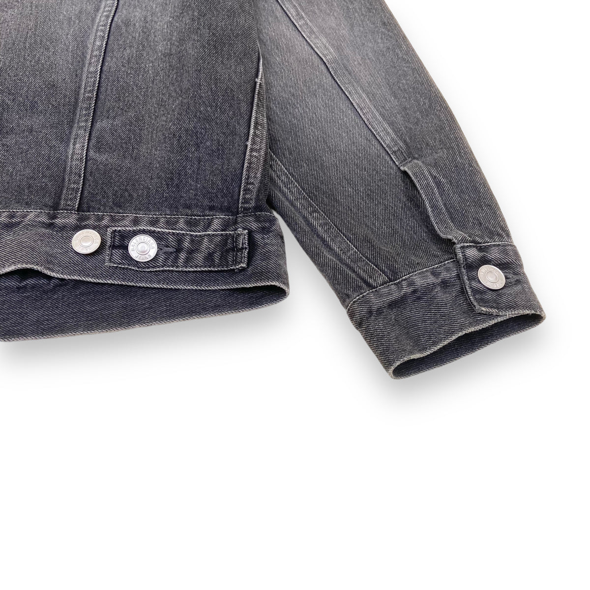 BALENCIAGA DISTRESSED WASHED DENIM JACKET BLACK S