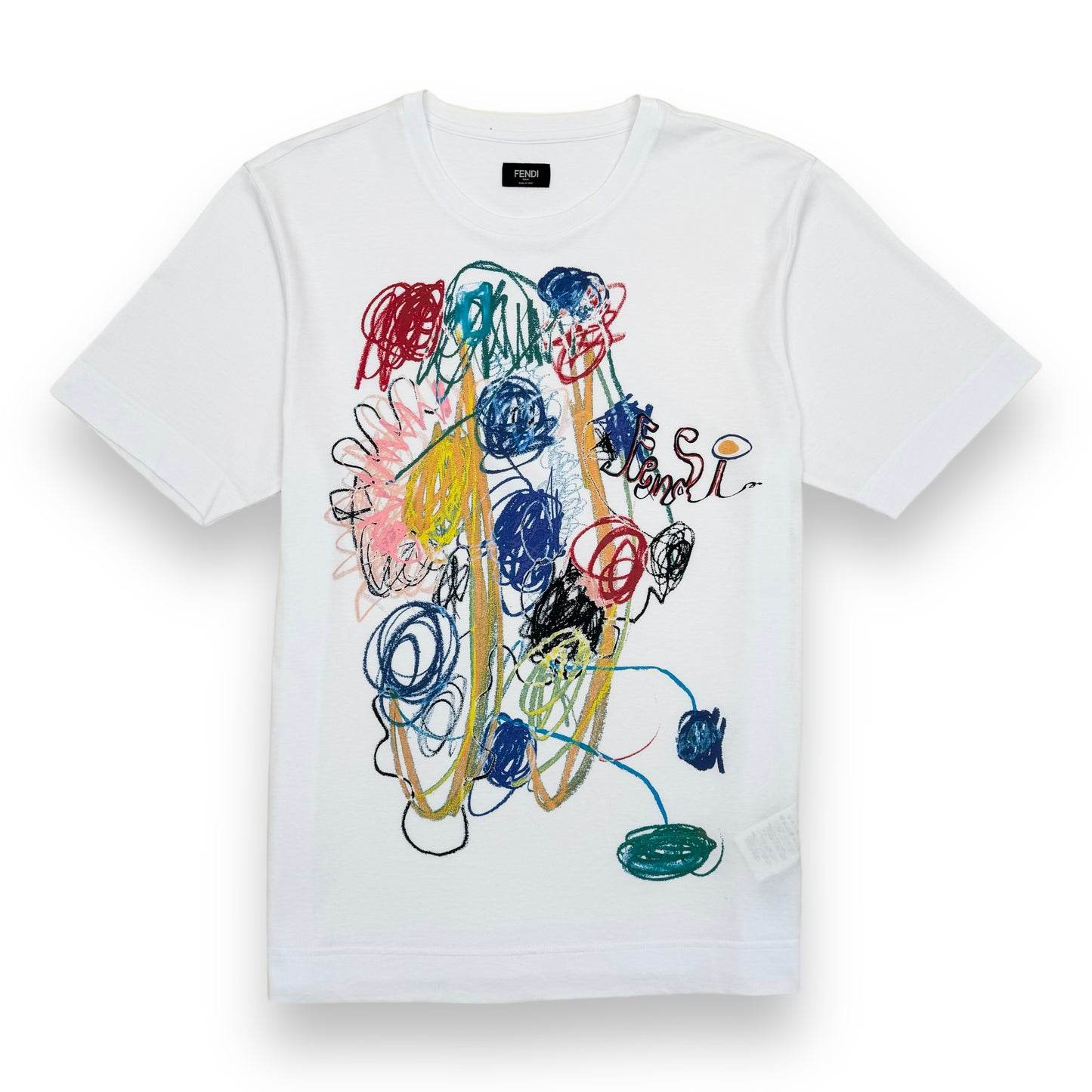 FENDI X NOEL FIELDING EMBROIDERED COTTON T-SHIRT WHITE S