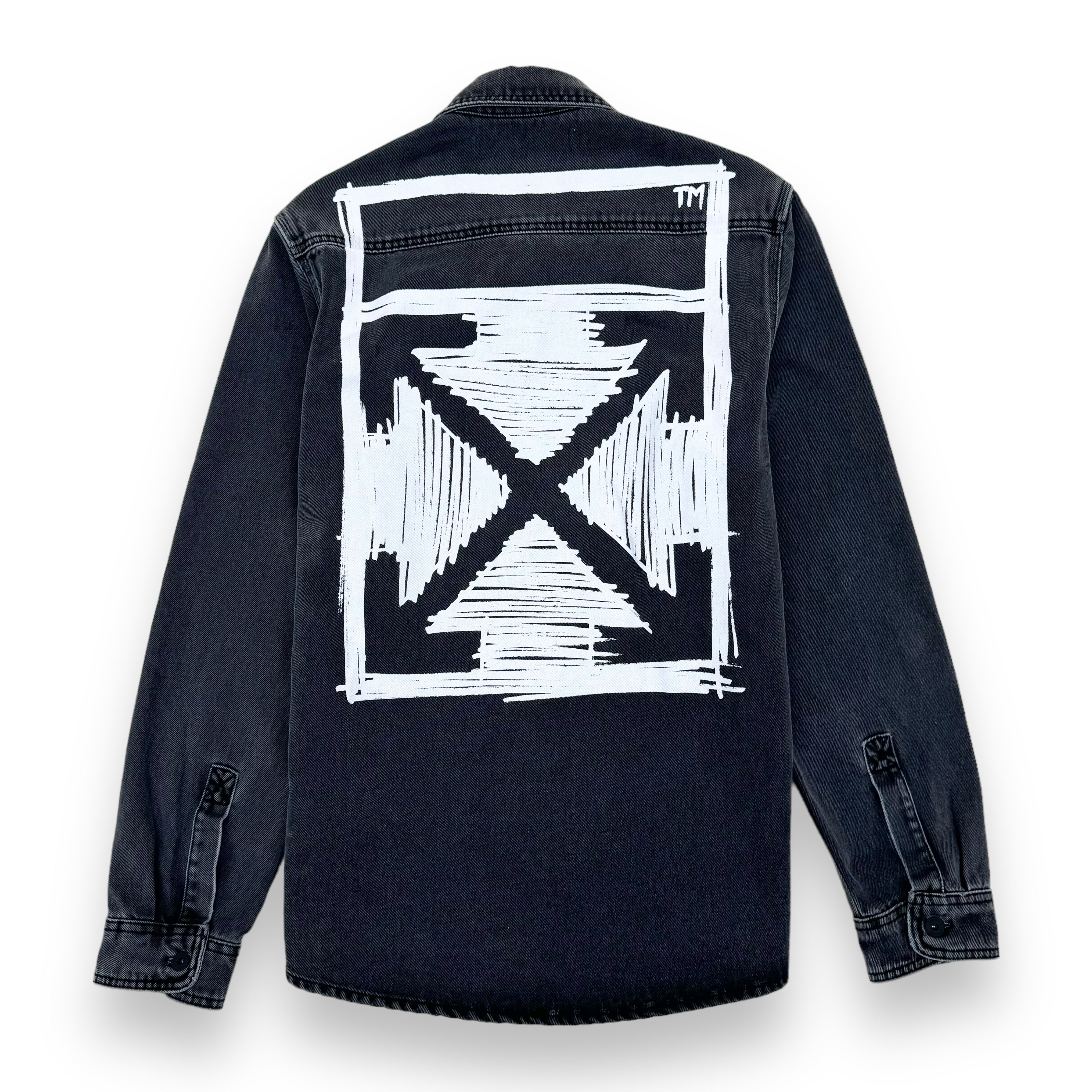 OFF-WHITE NEGATIVE MARK DENIM SHIRT GREY L