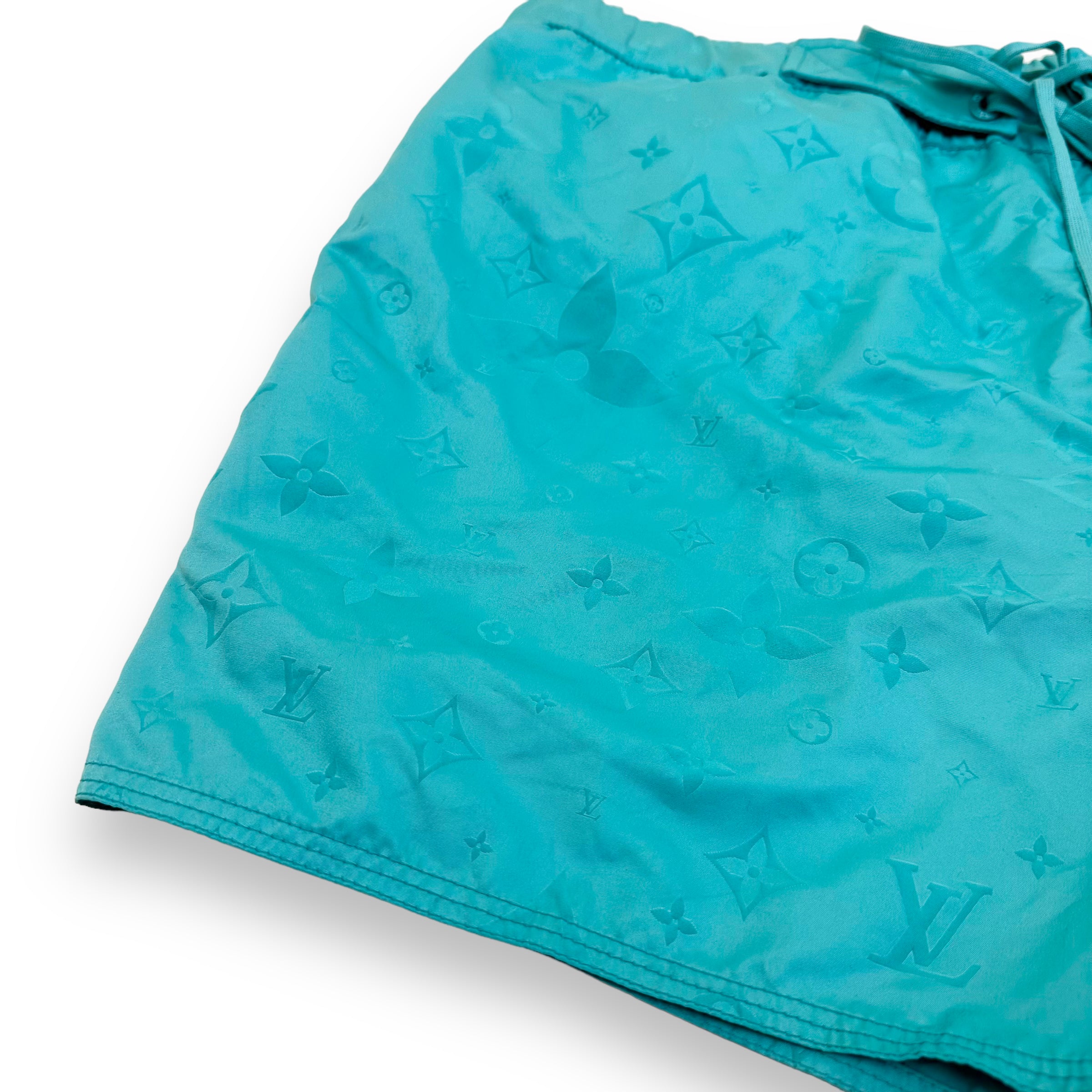 LOUIS VUITTON 3D POCKET MONOGRAM BOARD SHORTS VERT D’EAU XL