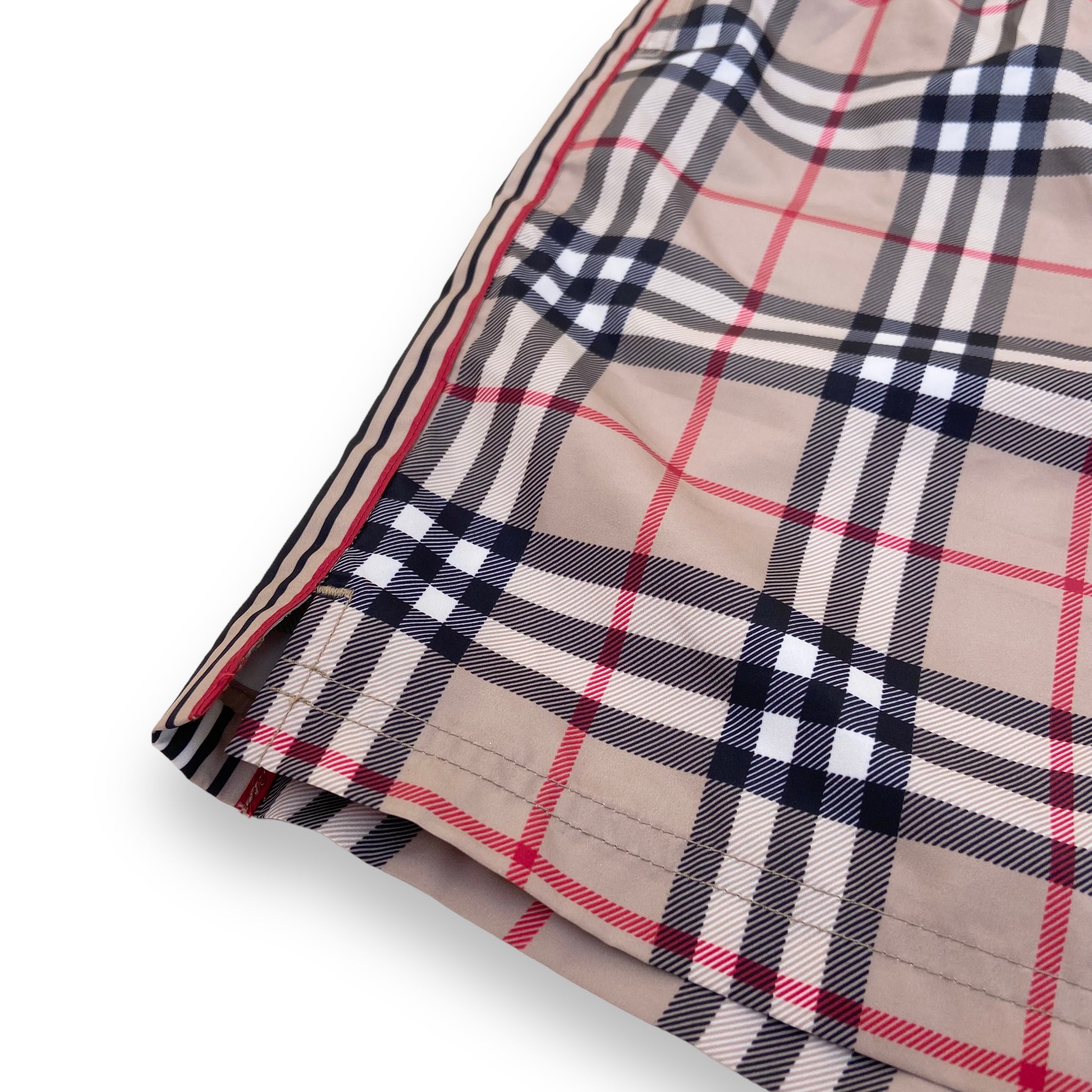 BURBERRY CHECK DRAWCORD SWIM SHORTS L