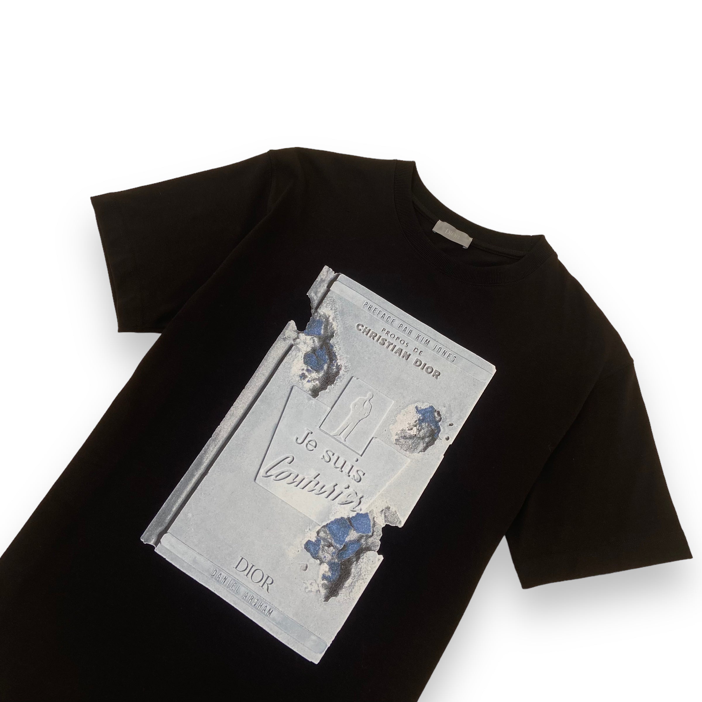 DIOR X DANIEL ARSHAM 2020 ERODED BOOK T-SHIRT BLACK XS