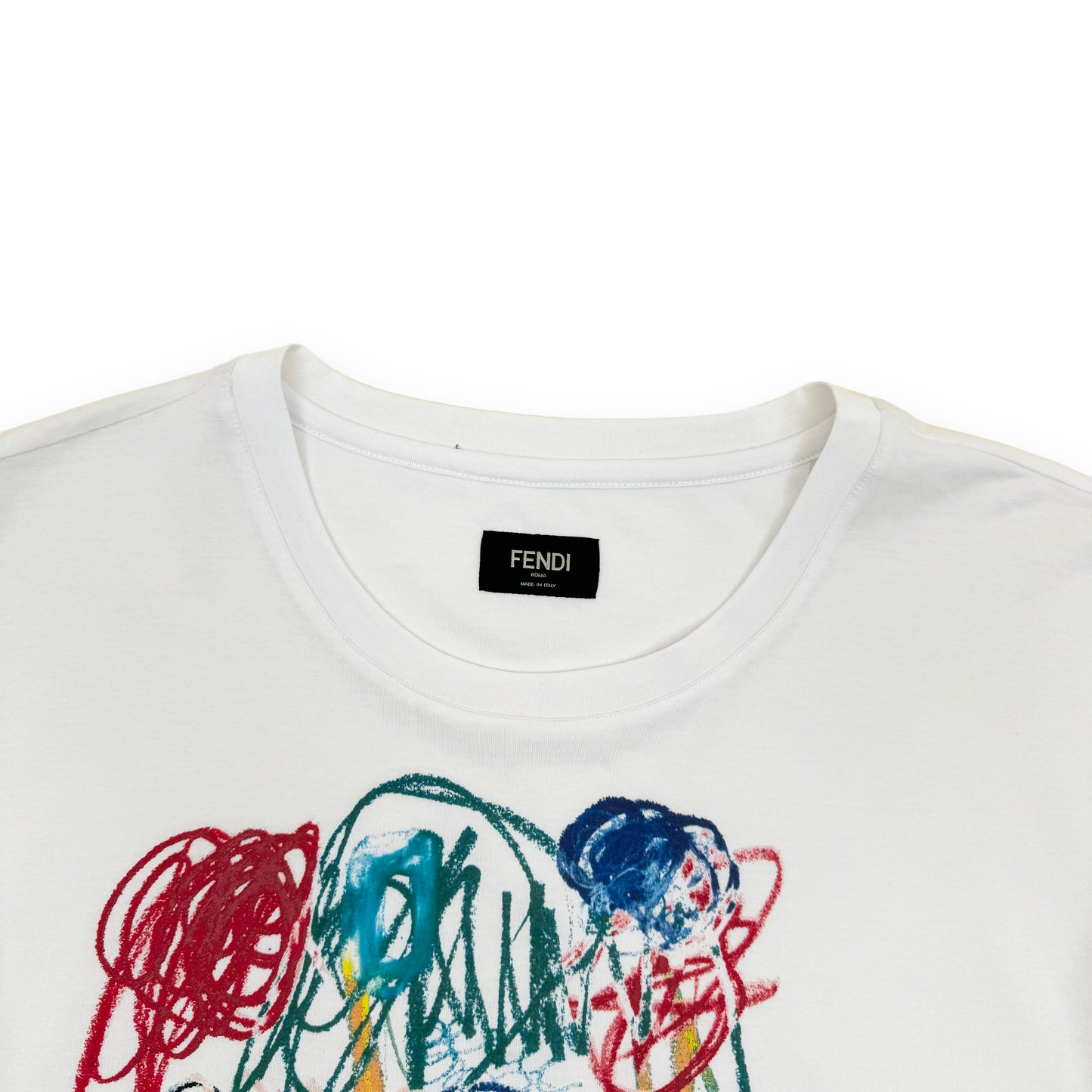 FENDI X NOEL FIELDING EMBROIDERED COTTON T-SHIRT WHITE S