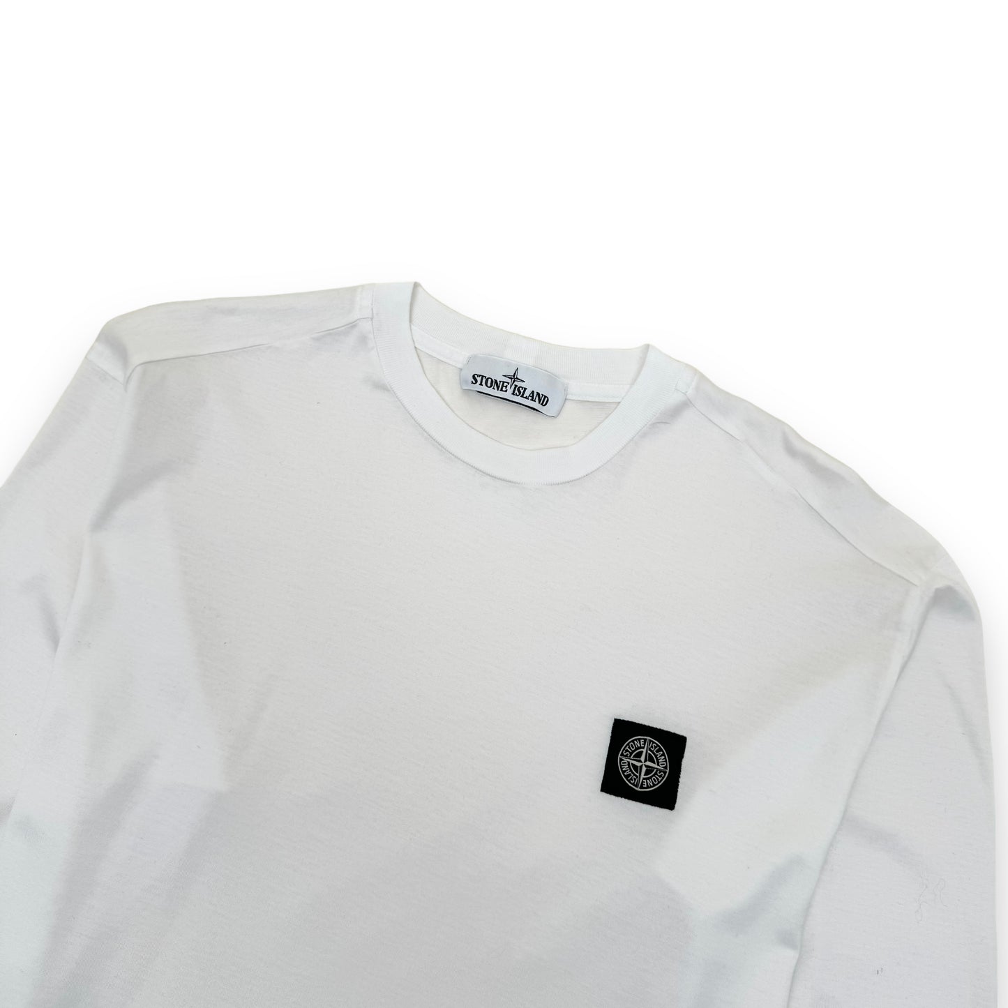 STONE ISLAND LONG SLEEVE LOGO PATCH T-SHIRT WHITE L