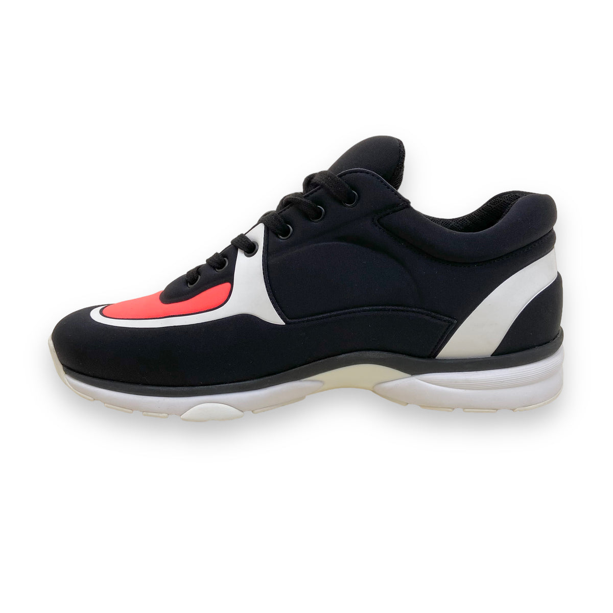 CHANEL CC INTERLOCKING TRI COLOUR NEOPRENE RUNNER SNEAKERS UK9