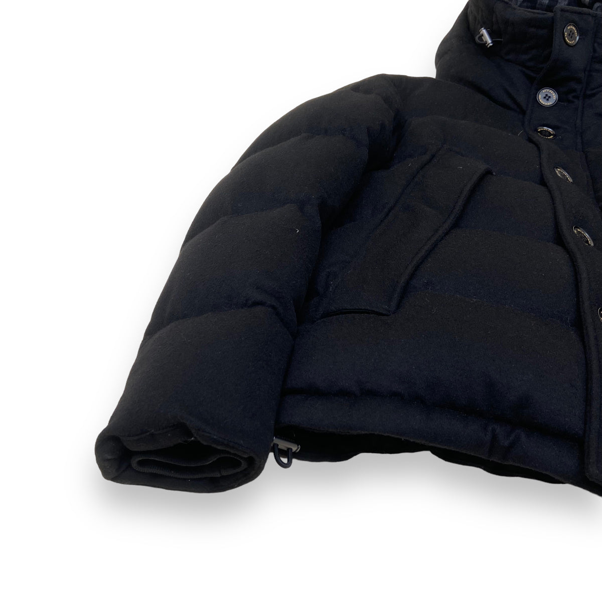 BURBERRY DOWN FILLED CASHMERE PUFFER JACKET BLACK XS