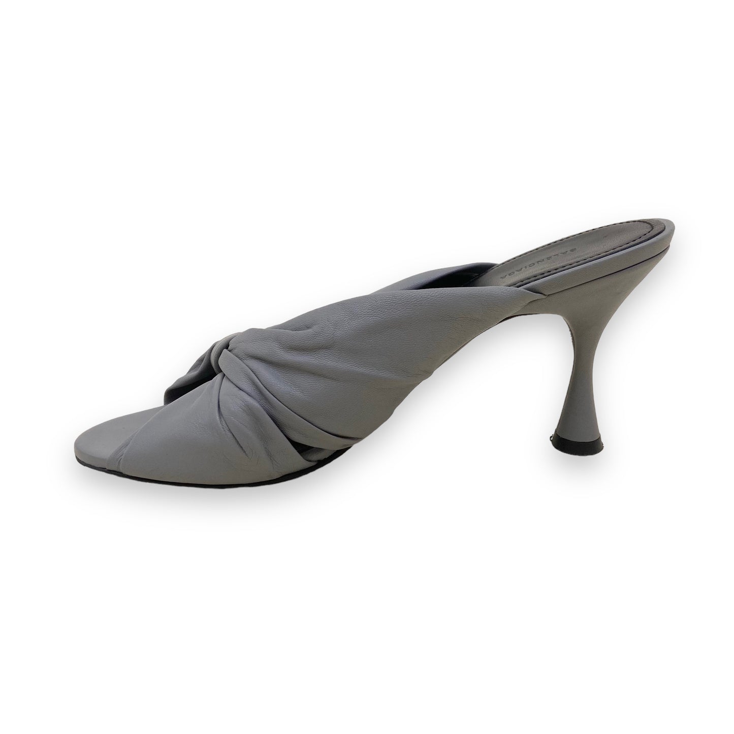 BALENCIAGA DRAPY MULE HEELS GREY UK5