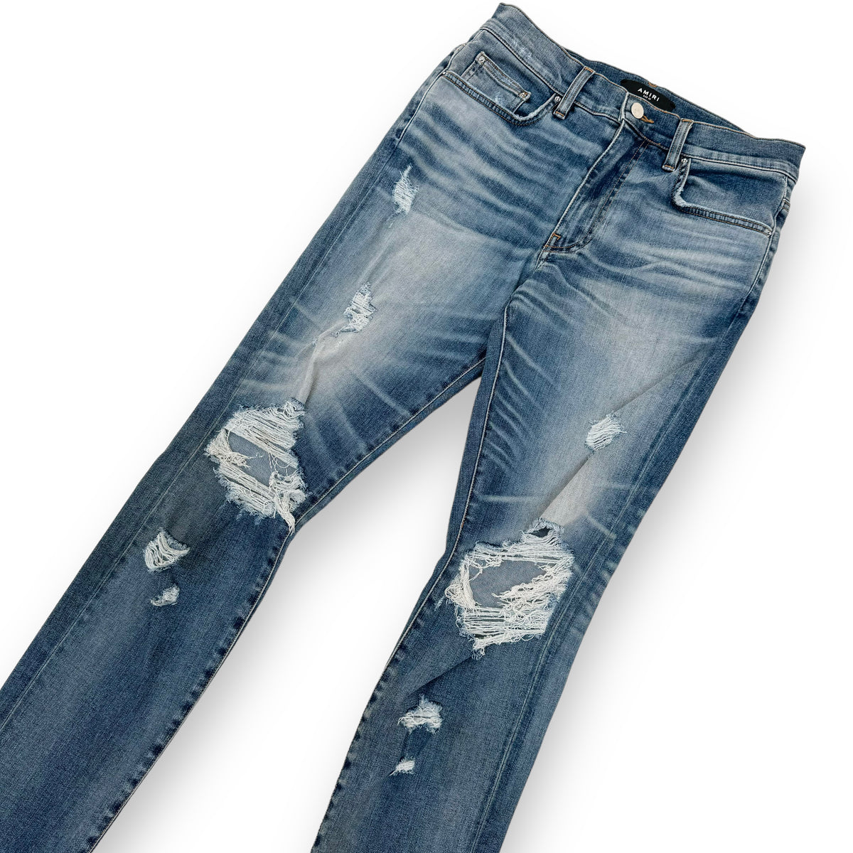 AMIRI DISTRESSED DENIM JEANS BLUE 32W