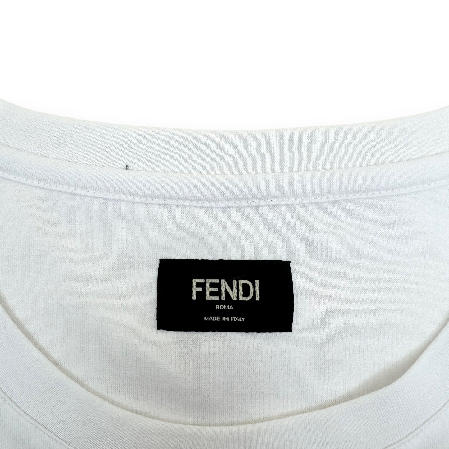 FENDI X NOEL FIELDING EMBROIDERED COTTON T-SHIRT WHITE S