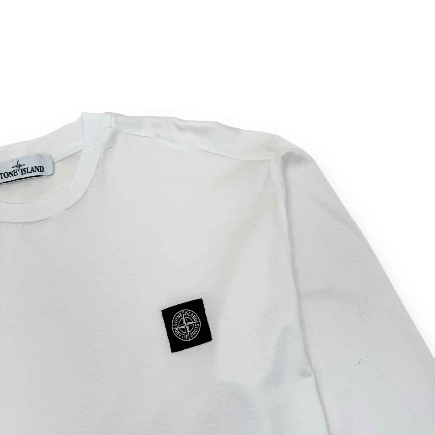 STONE ISLAND LONG SLEEVE LOGO PATCH T-SHIRT WHITE L